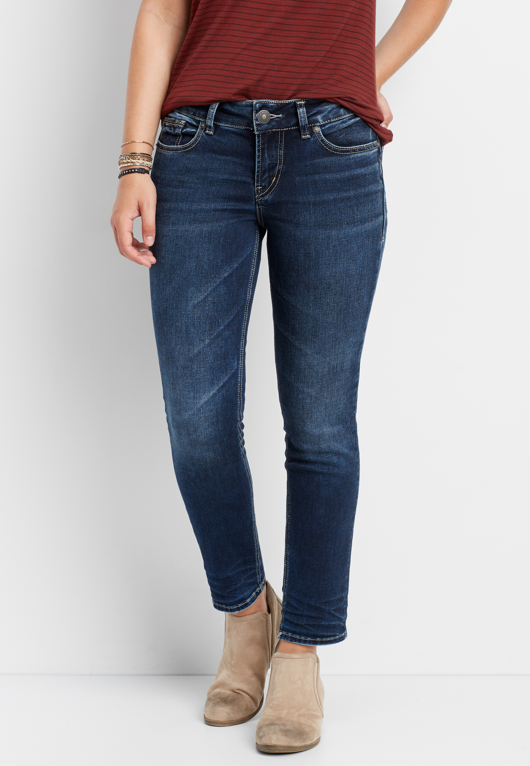 Silver Jeans Co.® Elyse ankle crop straight leg jeans | maurices