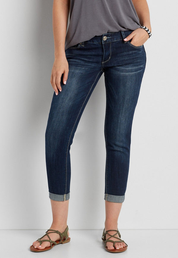 Ellie skinny crop jeans in dark wash | maurices