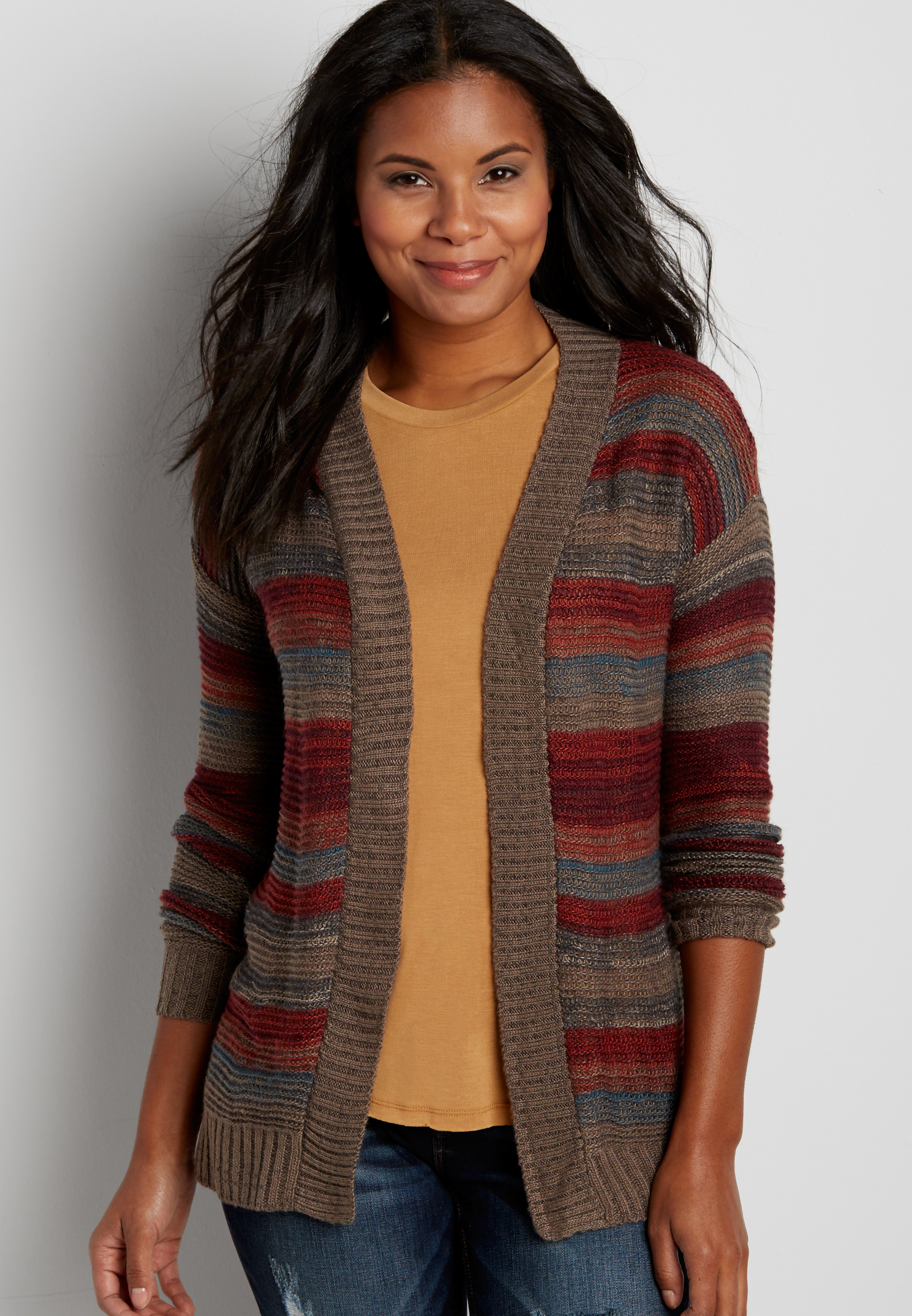 Cardigan With Multicolor Stripes Maurices 2693