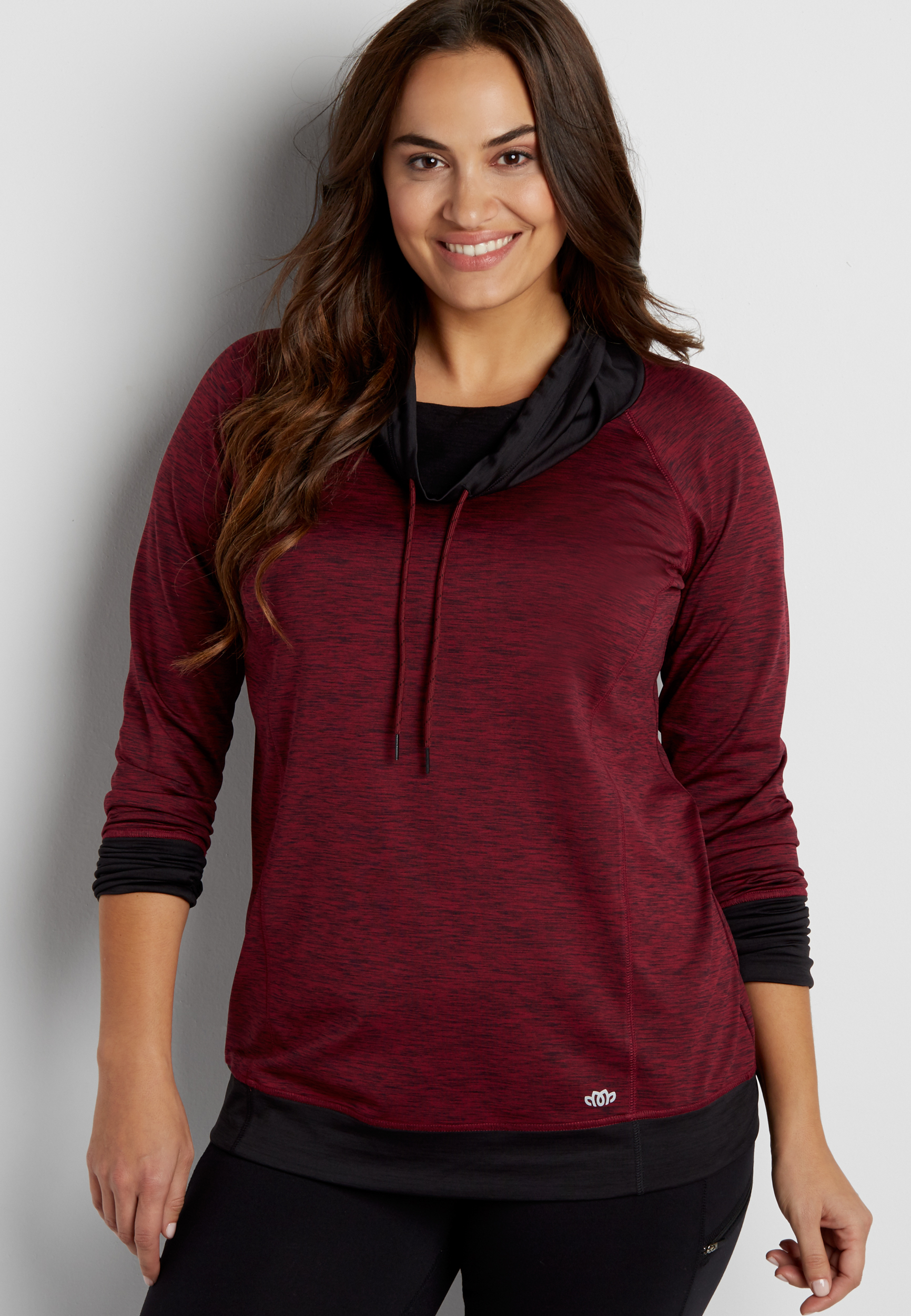 plus size spacedye pullover with cowl neck | maurices