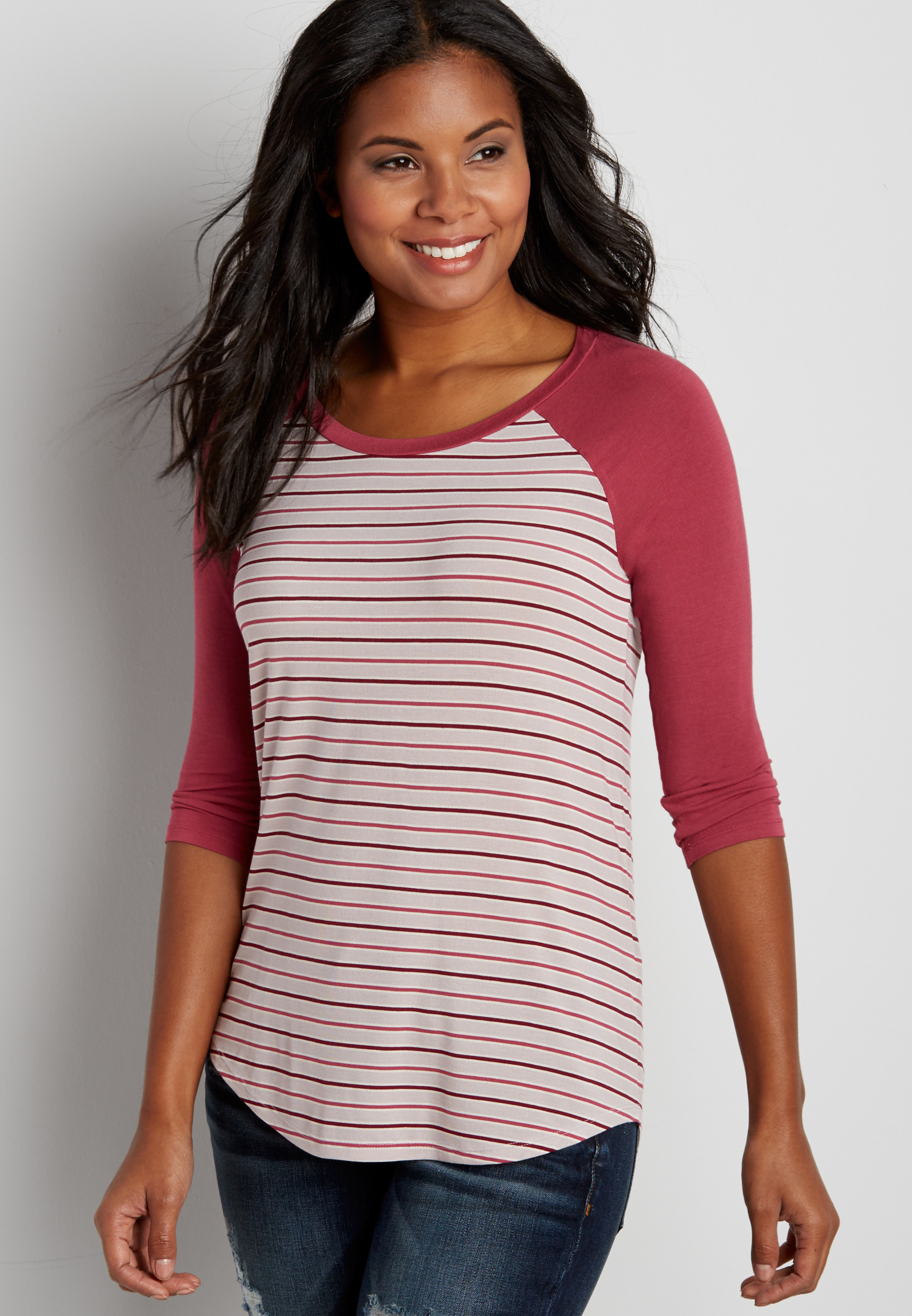 striped baseball tee | maurices