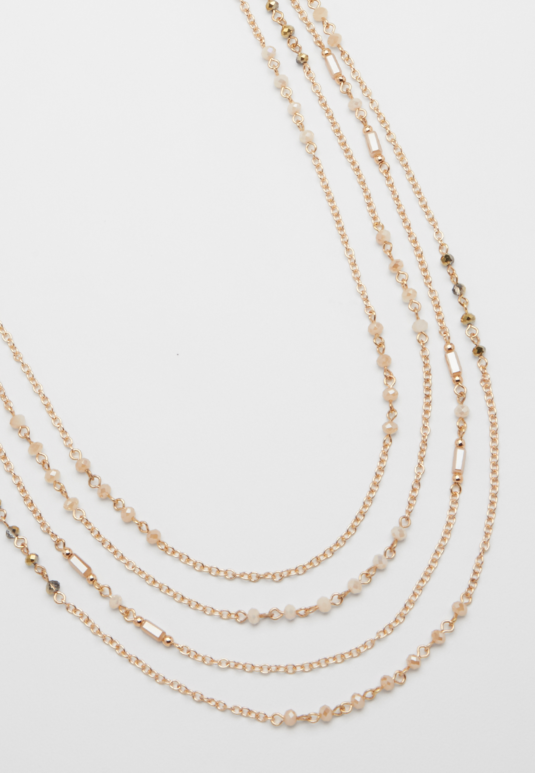 layered necklace with blush beads | maurices