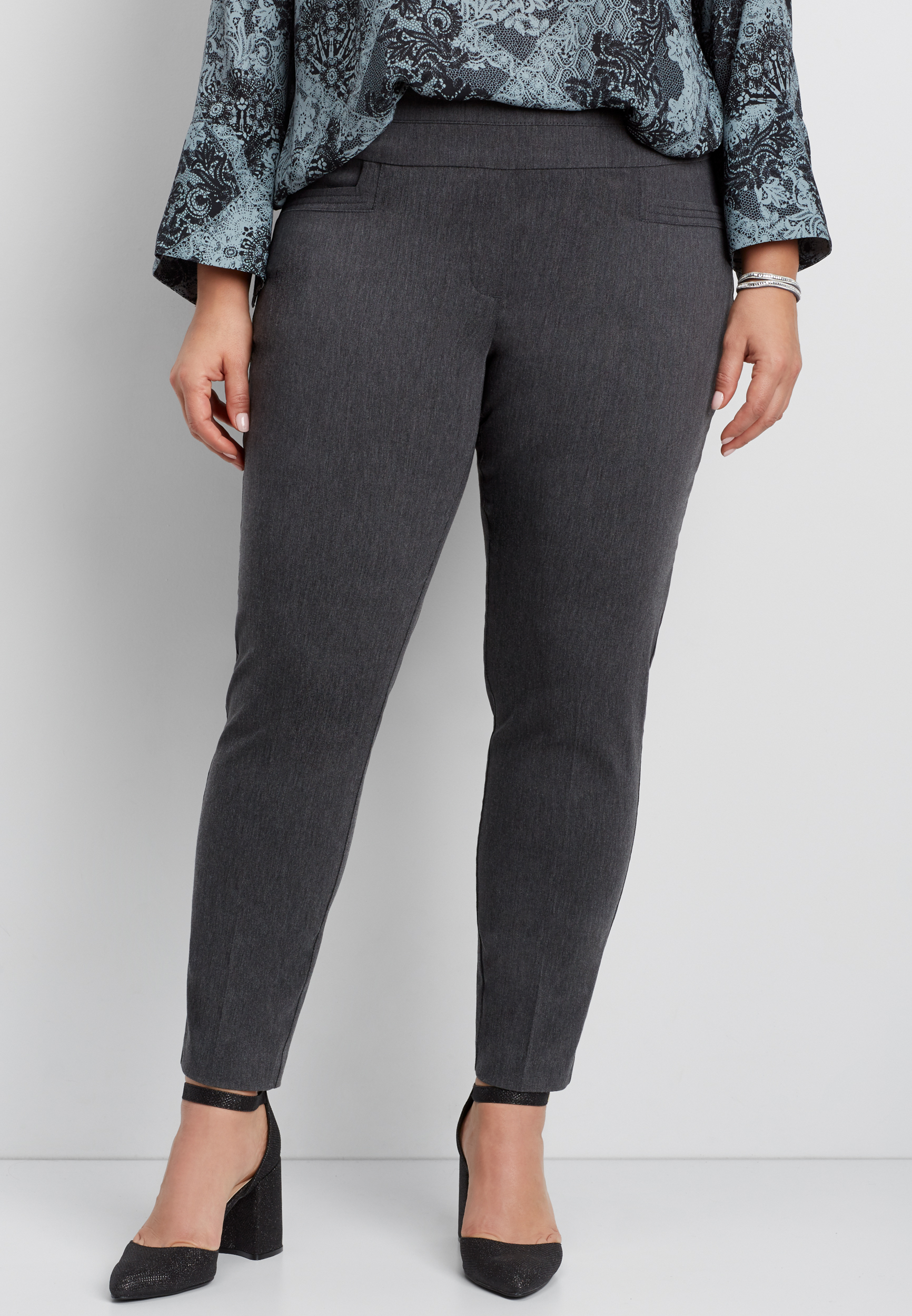 the plus size pull on bengaline skinny ankle pant | maurices