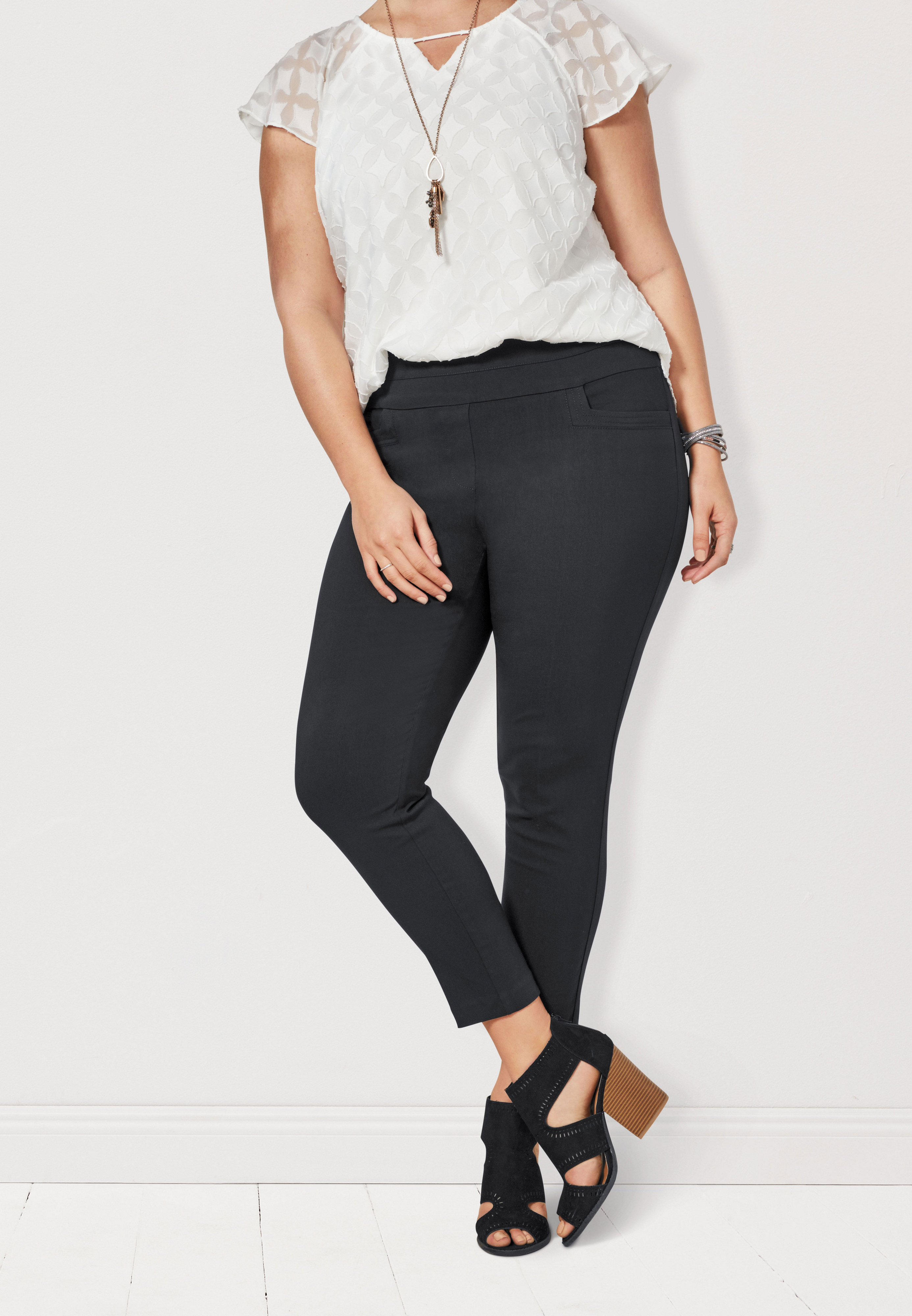 Glitter Bengaline Luxe Pull-On Ankle Pants main image 1