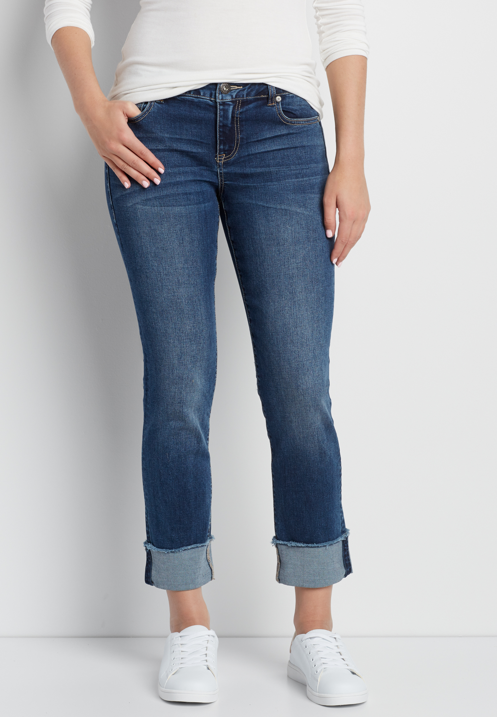 DenimFlex™ straight leg ankle cropped jeans | maurices