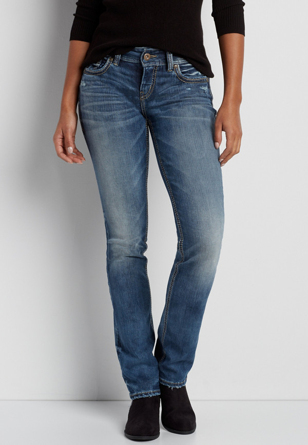 Silver Jeans Co.® Suki medium wash straight leg jeans | maurices
