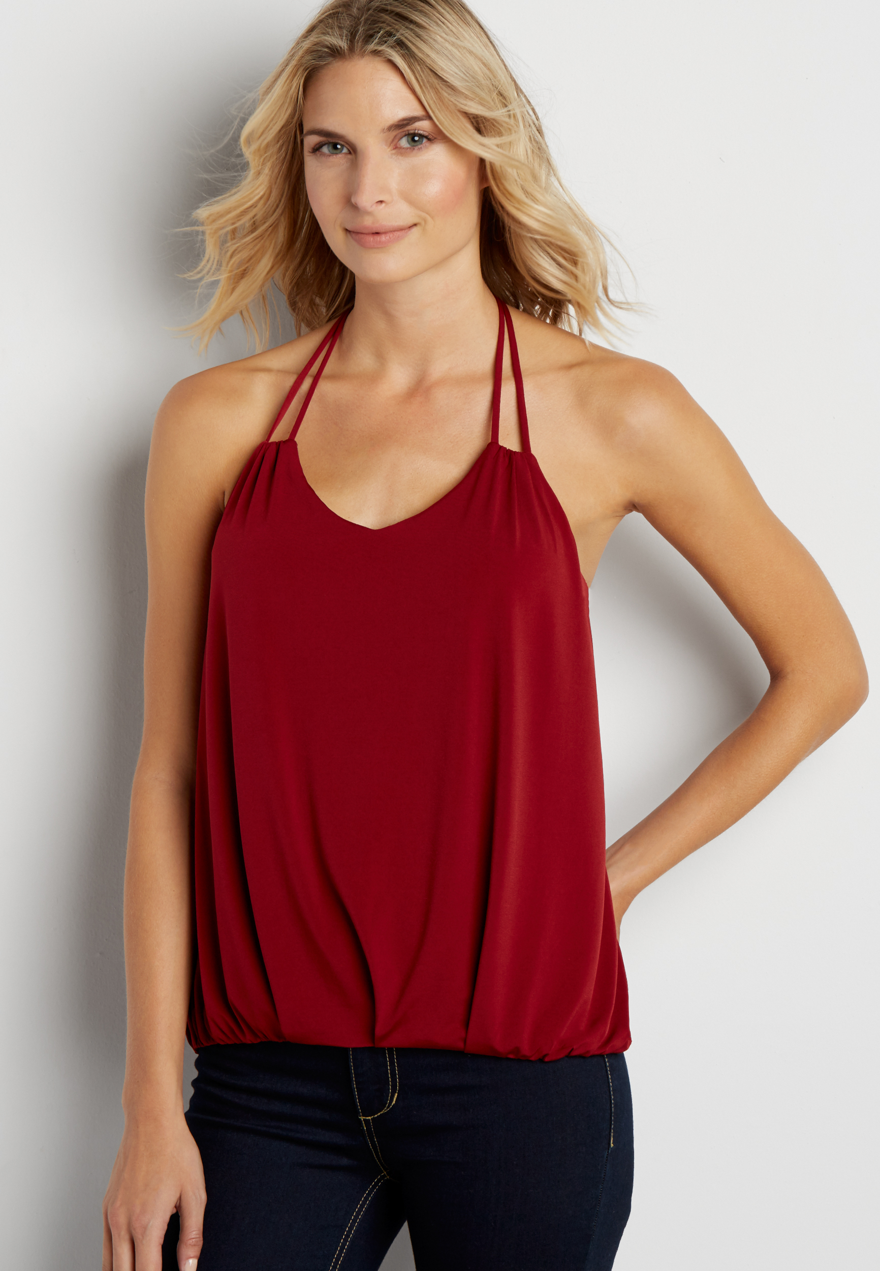 braided racerback tank with elastic banded hem | maurices