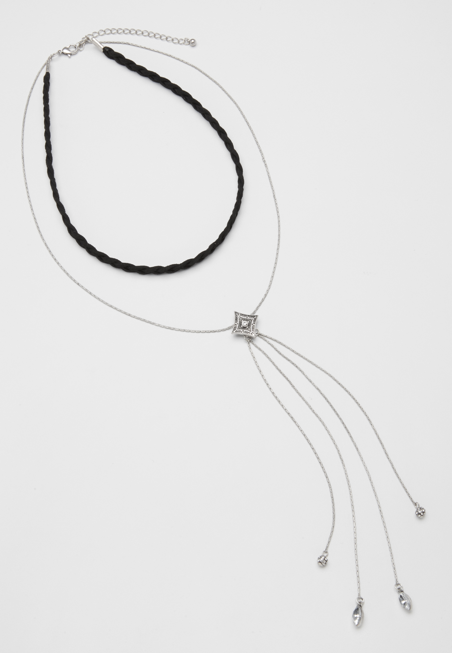 lariat necklace with braided choker | maurices