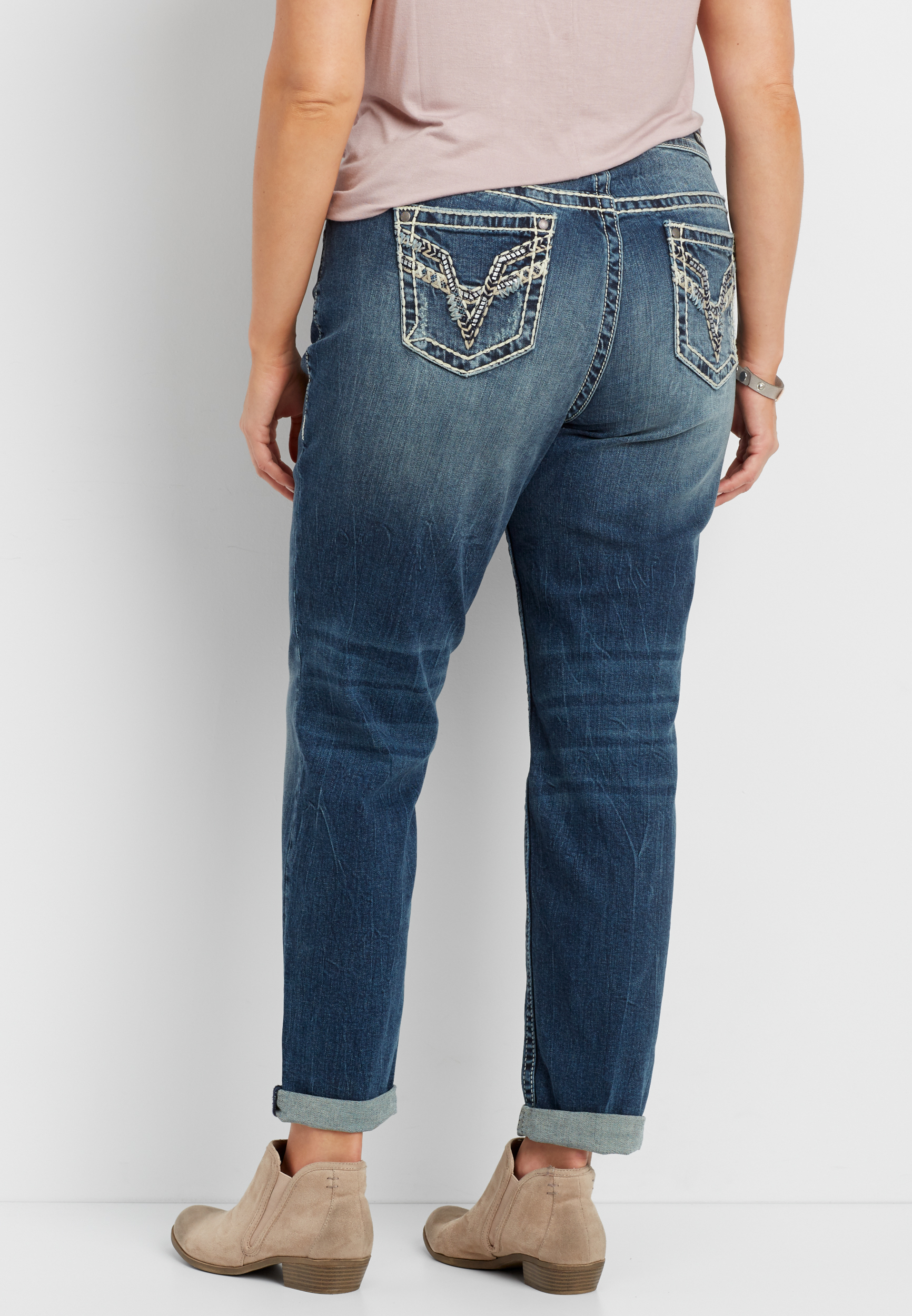 Vigoss® plus size medium wash skinny boyfriend jeans maurices