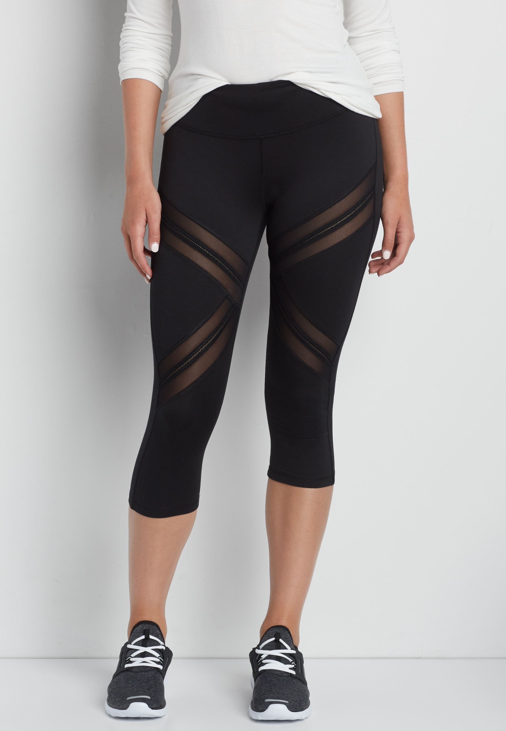 legging with patterned mesh inlay, maurices