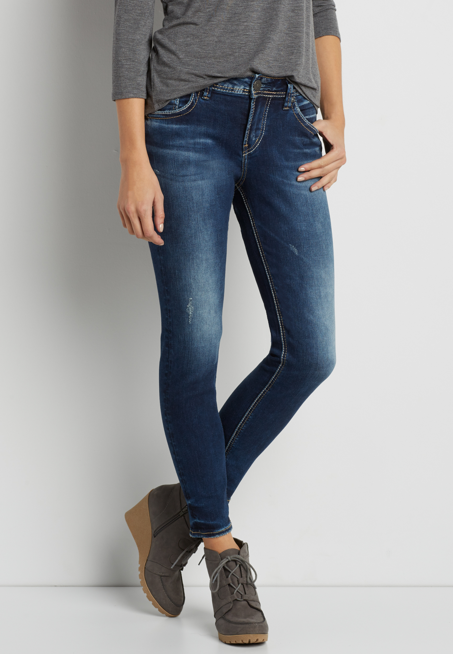 silver avery ankle skinny jeans