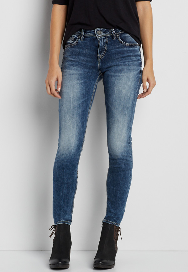 Silver Jeans Co.® Suki high rise super skinny jeans in medium wash ...