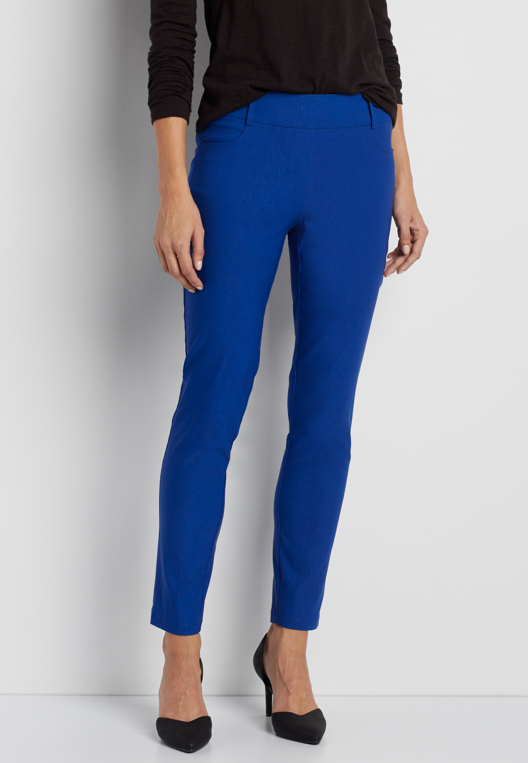 the smart pull on skinny ankle pant in cobalt blue | maurices