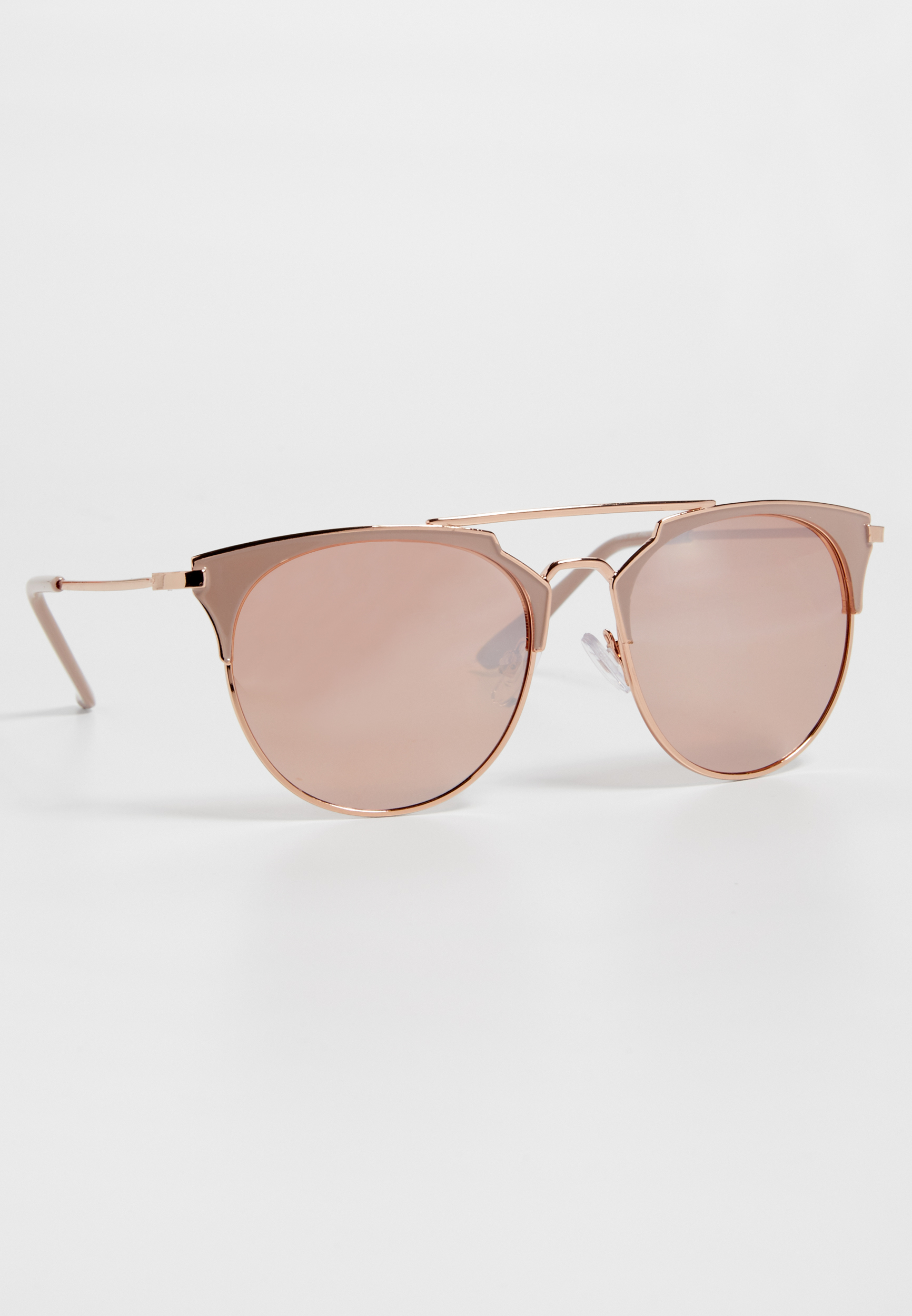 rose goldtone and nude cat eye sunglasses | maurices