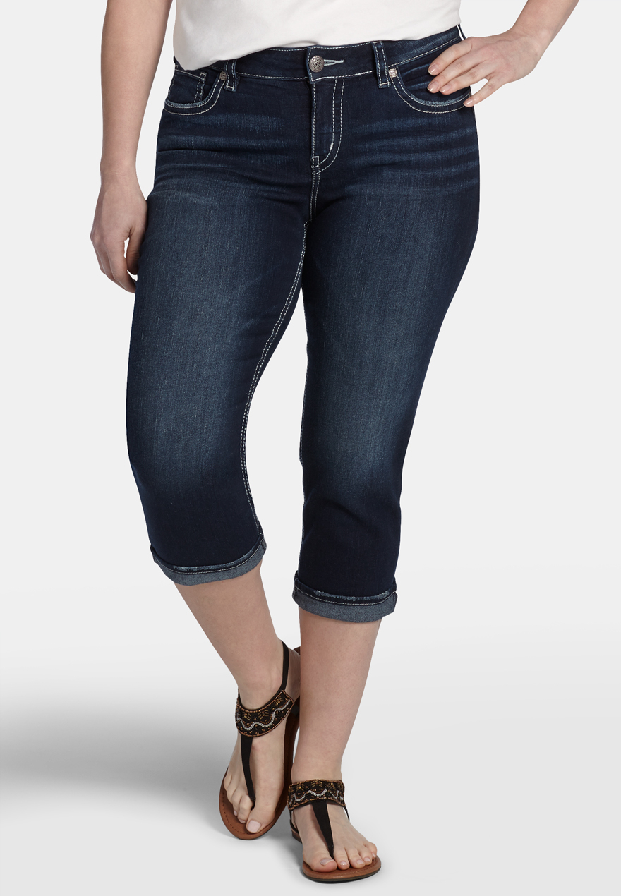 silver jeans capris plus size