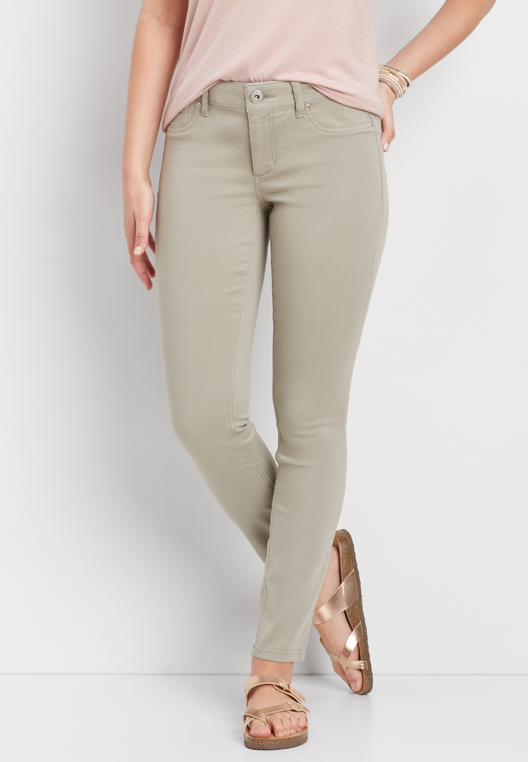 olive colored jeggings