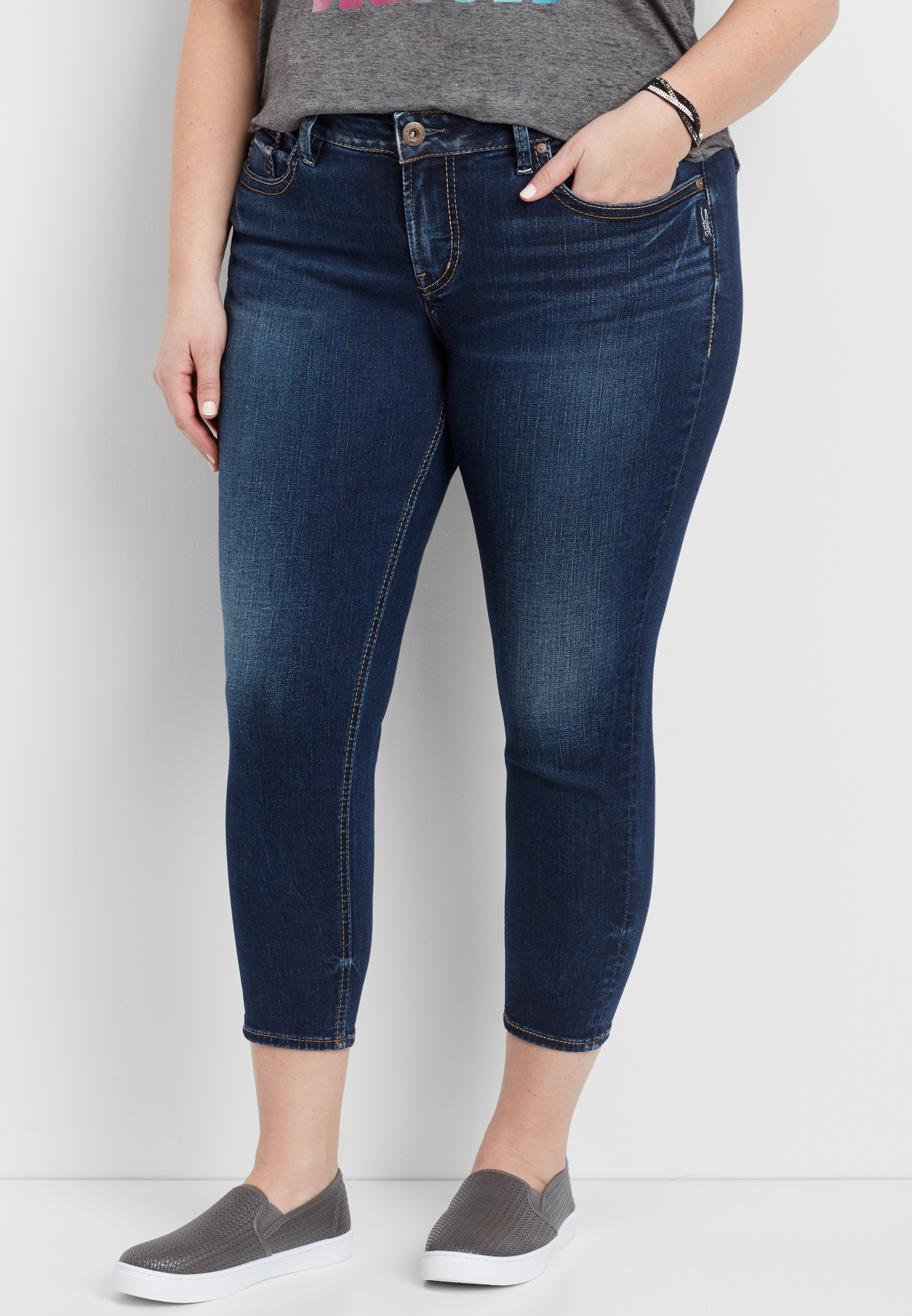 Silver Jeans Co® plus size Suki cropped skinny jeans | maurices