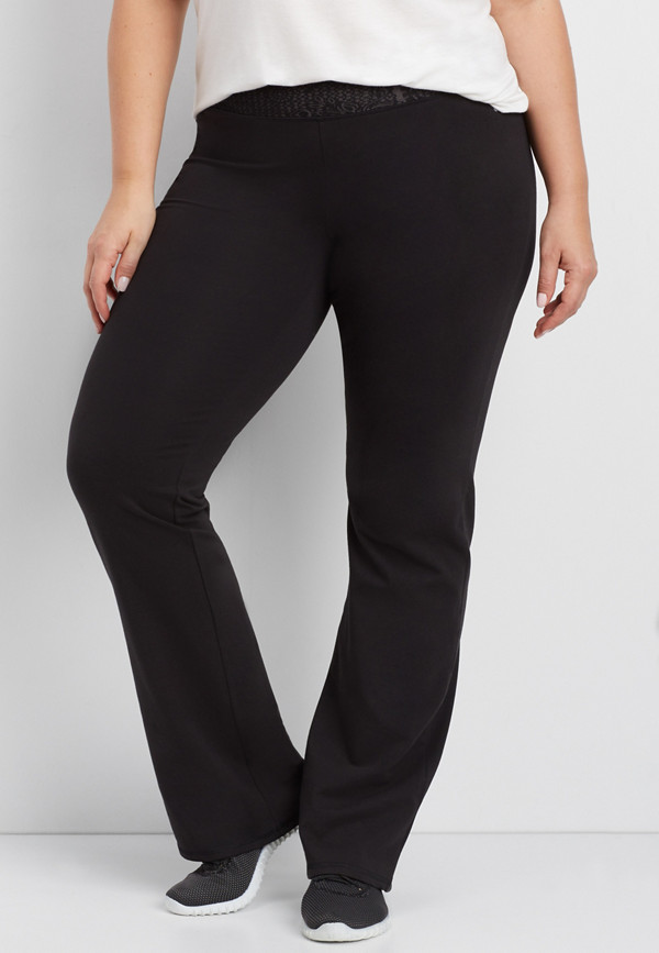plus size bootcut yoga pant with lace waistband | maurices