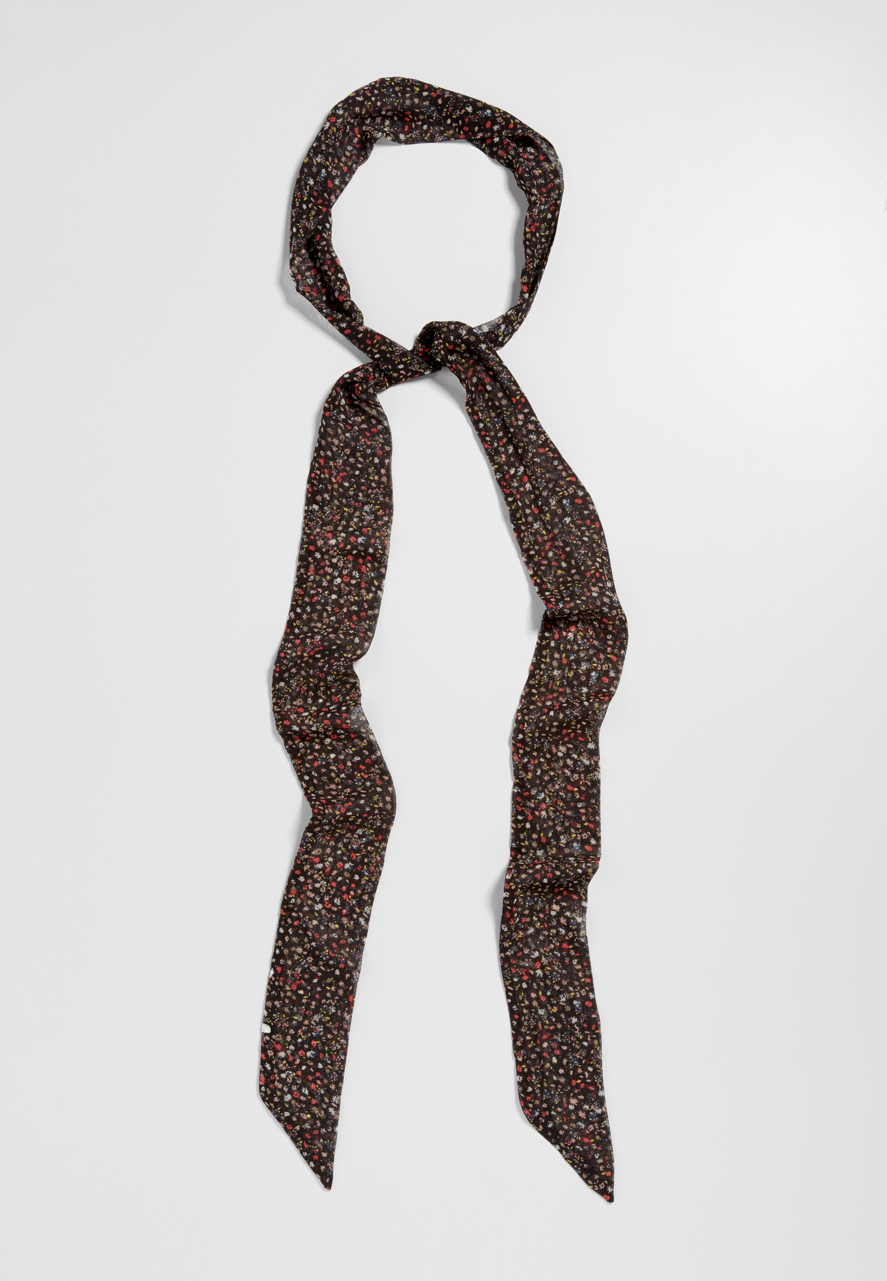 skinny scarf in black and mini floral print | maurices