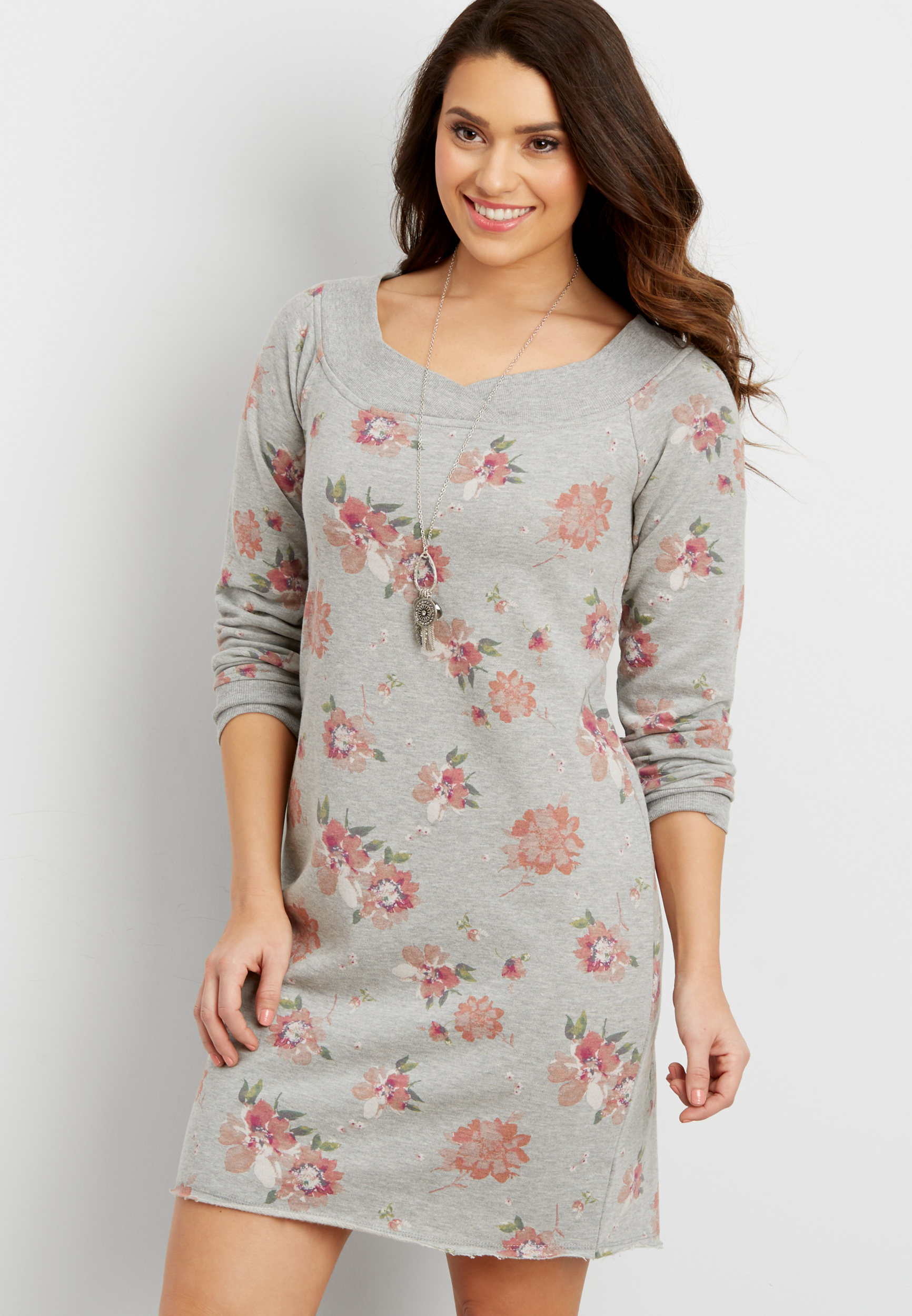 floral sweater dress