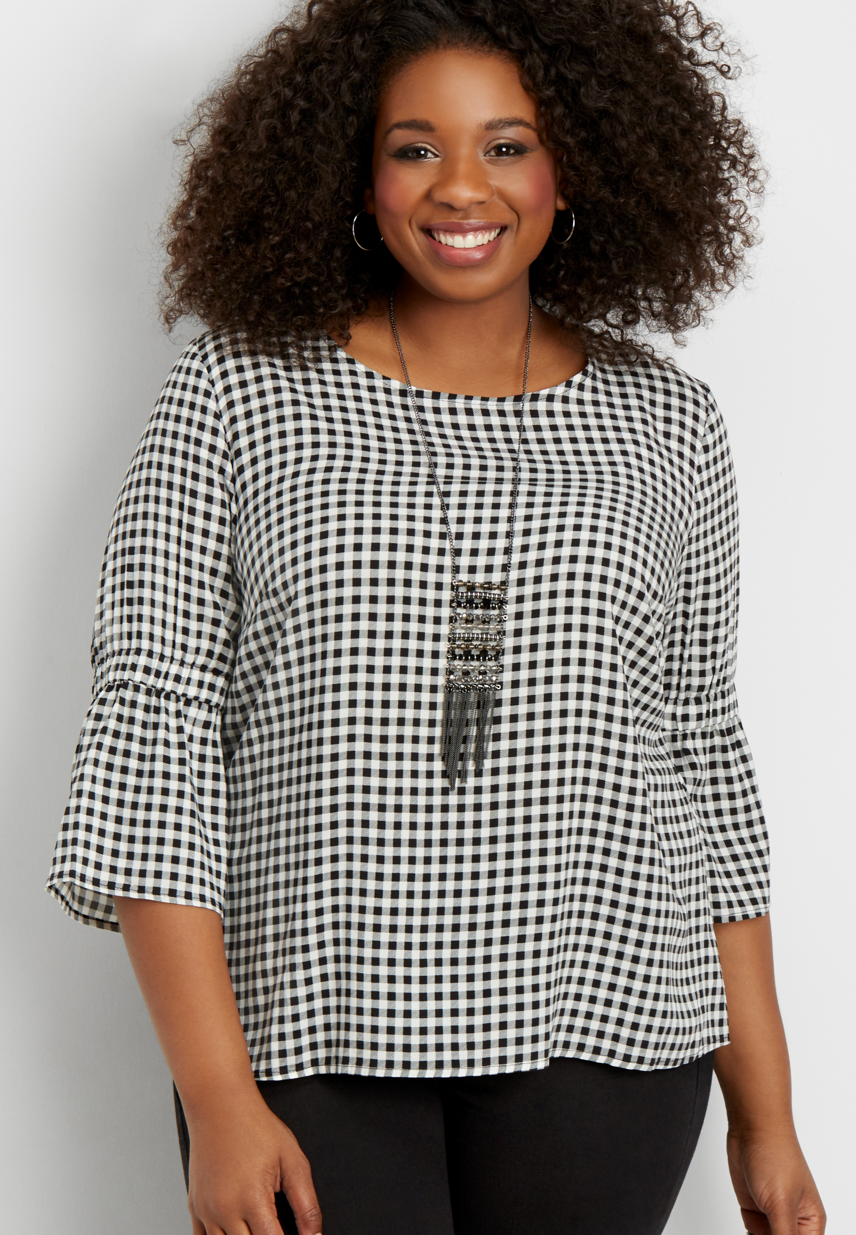 gingham tie top