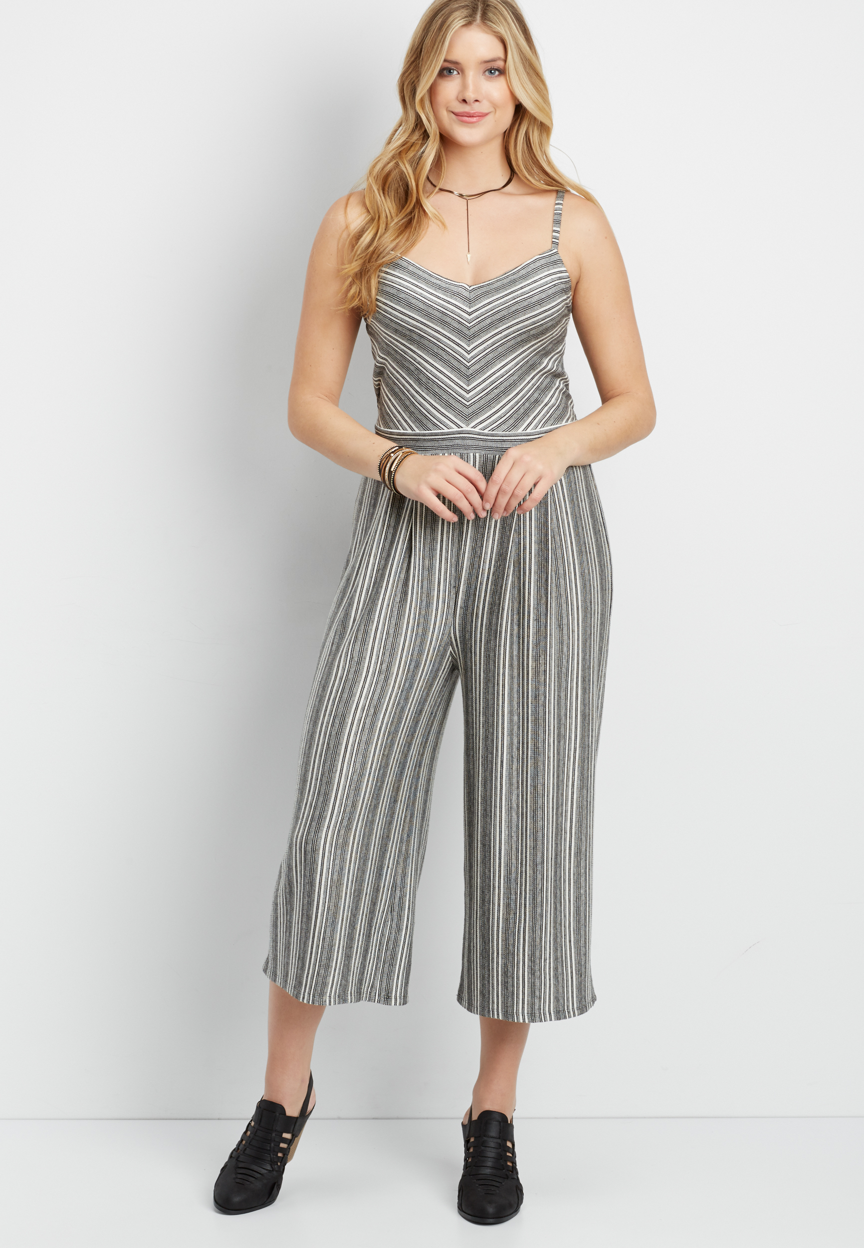 maurices striped jumpsuit