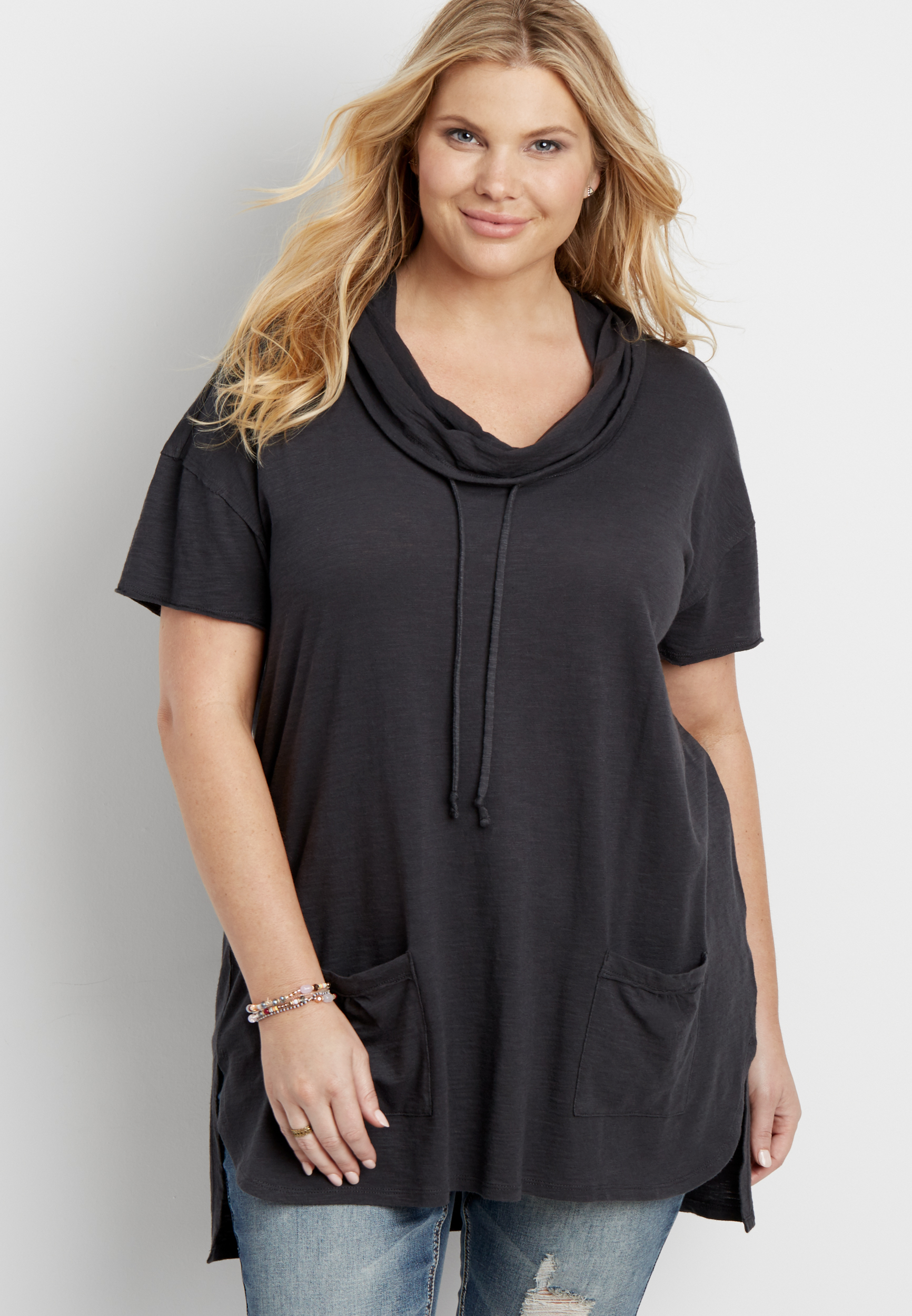 plus size pullover cowl neck tunic | maurices