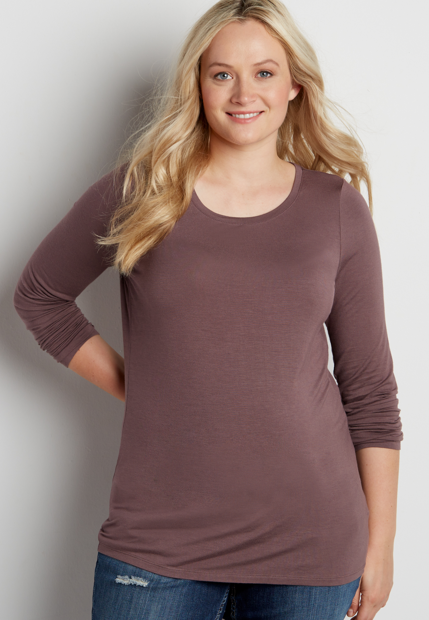 plus size tee with long sleeves | maurices