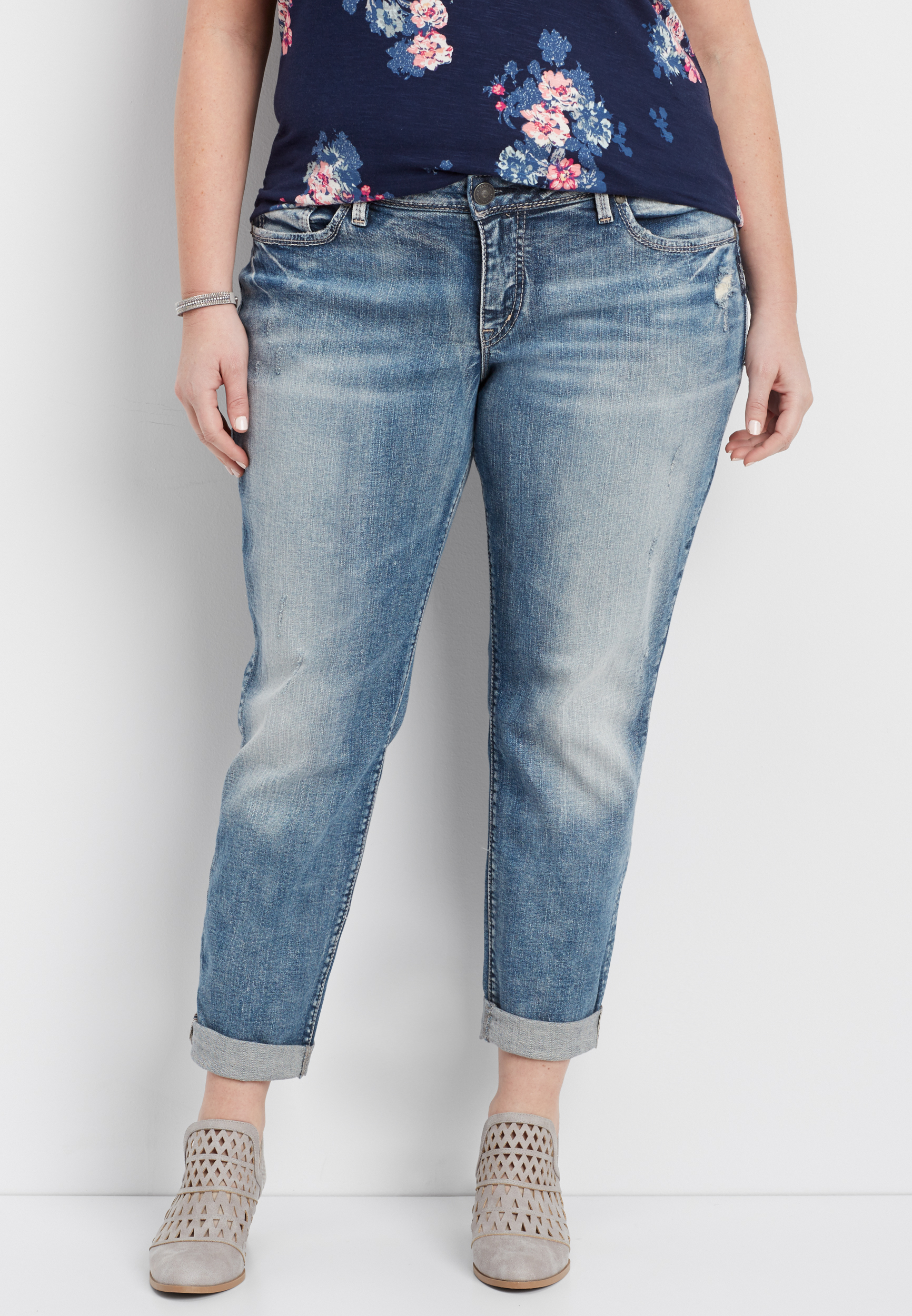 silver boyfriend jeans plus size