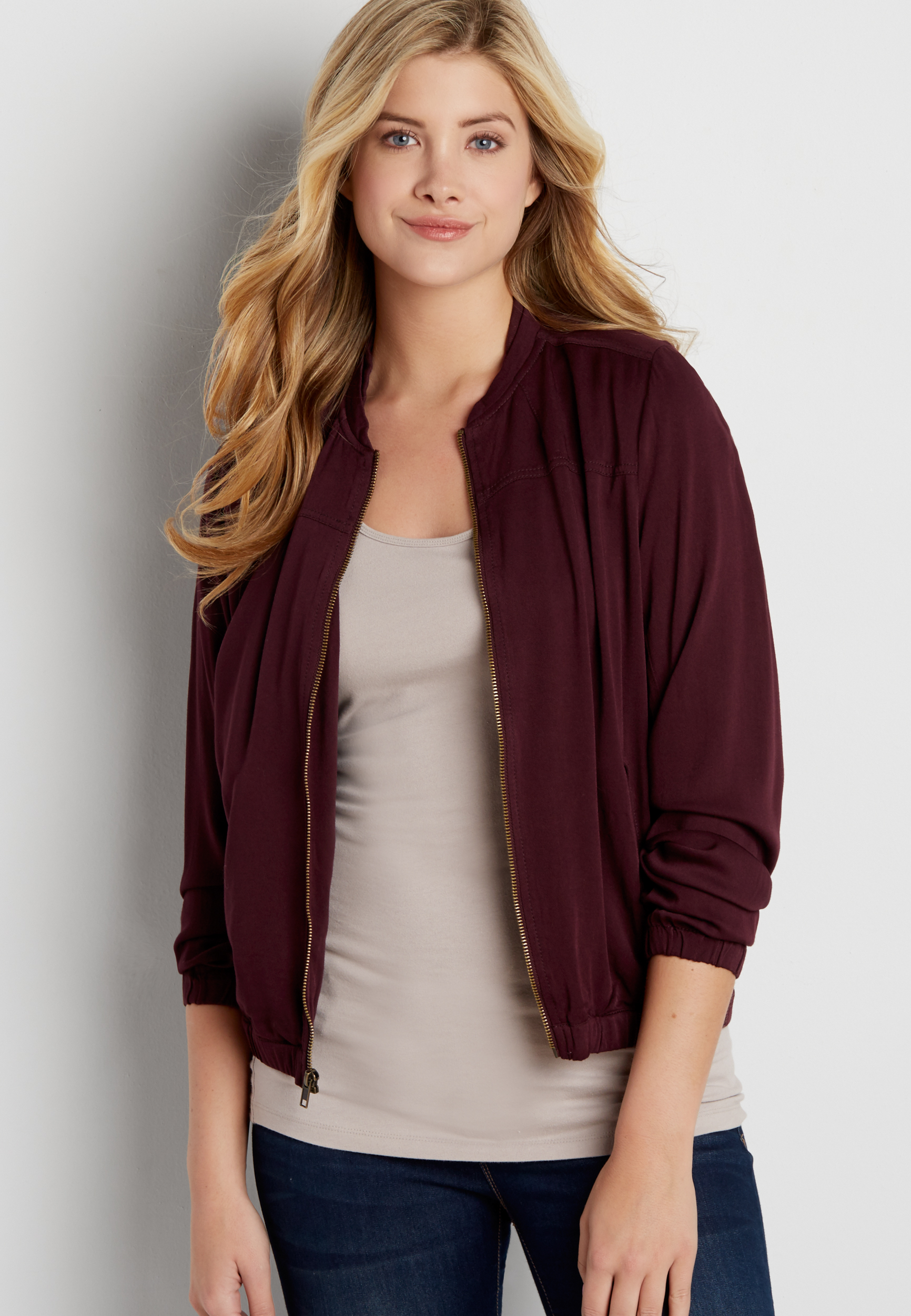 drapey bomber jacket | maurices