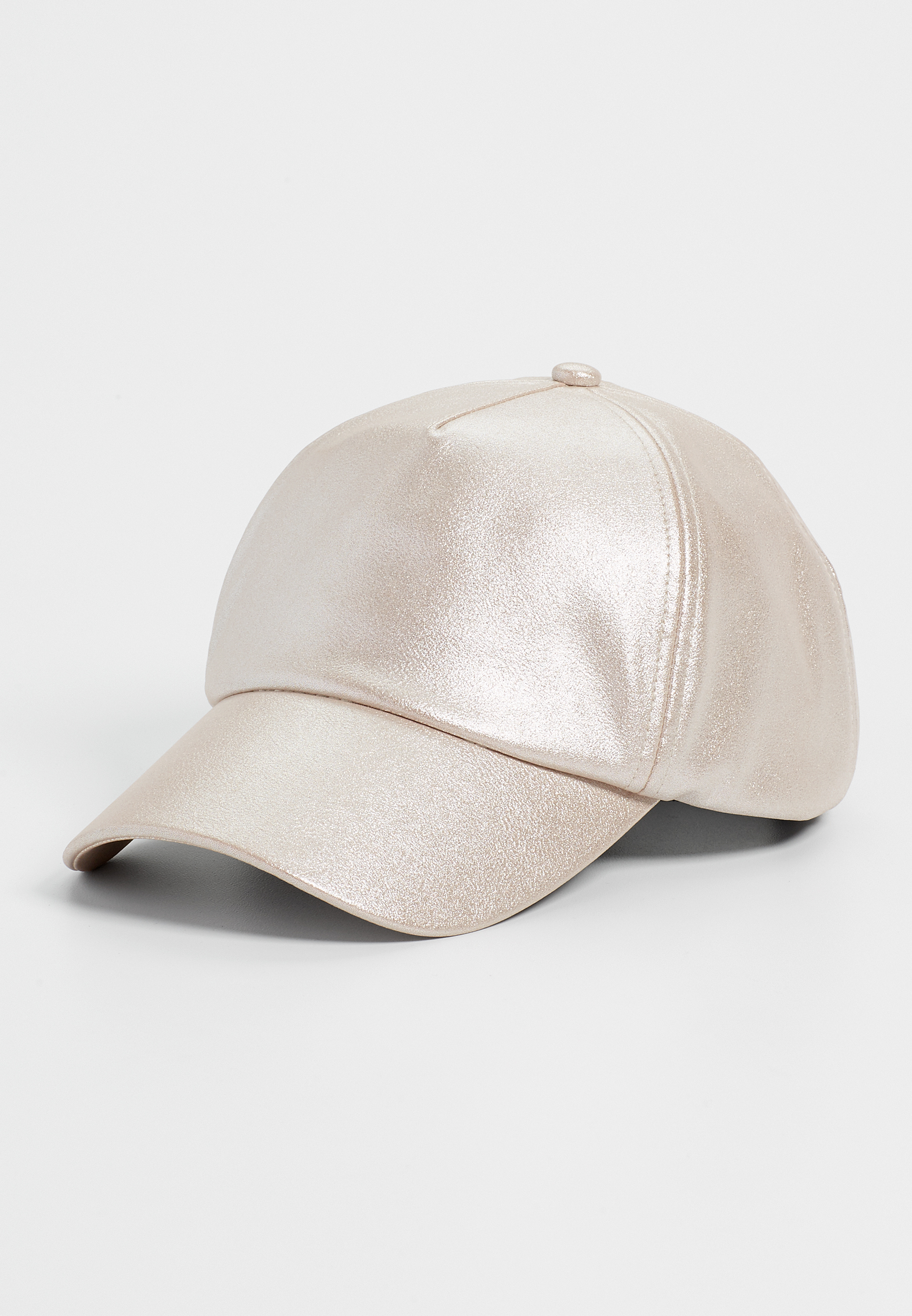 metallic faux leather baseball hat | maurices