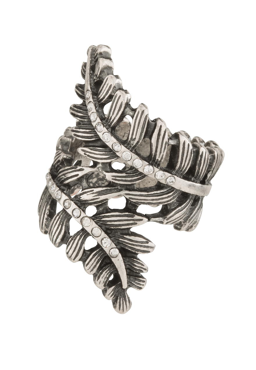 feather wrap ring with rhinestones | maurices