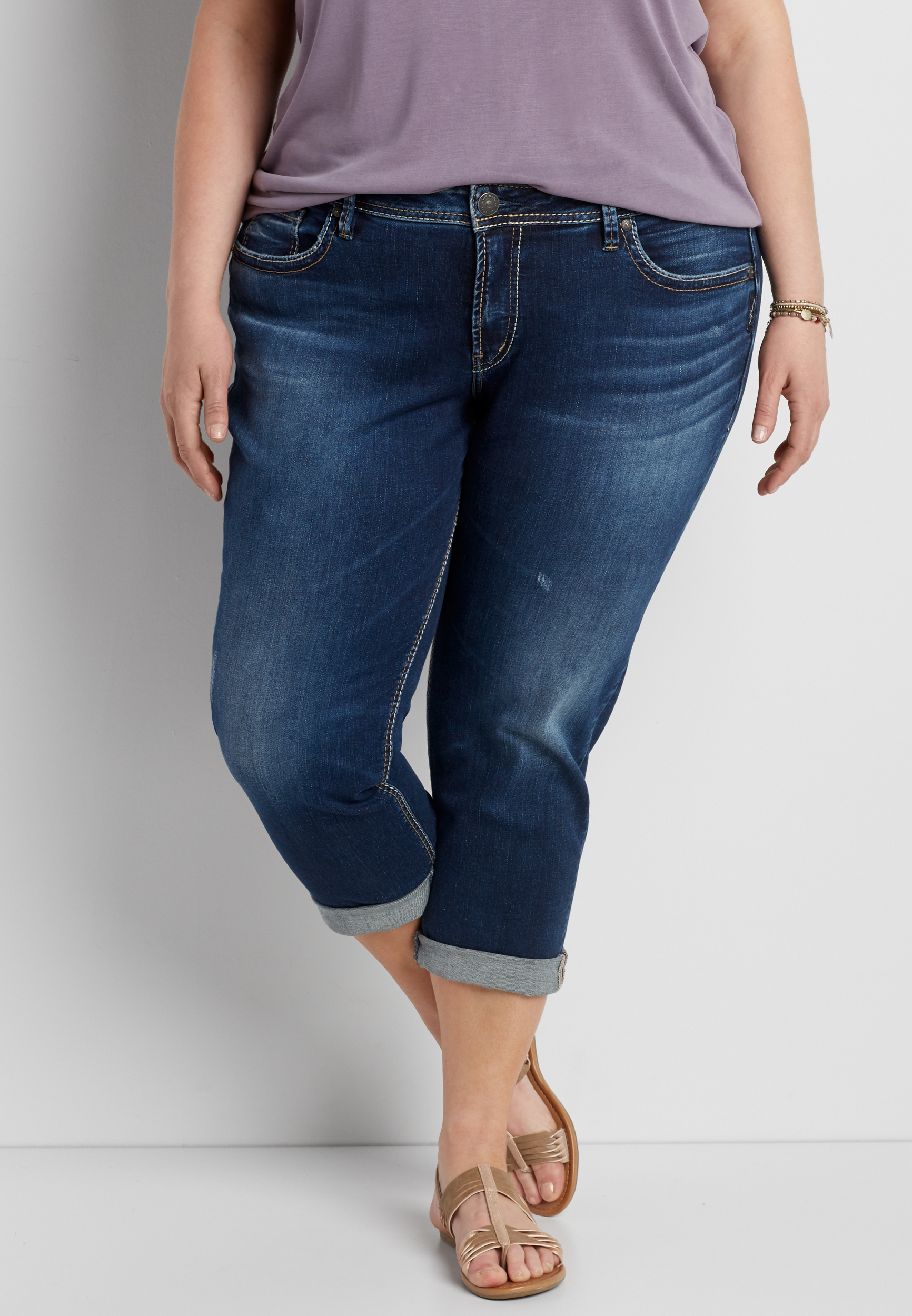 silver jeans capris plus size