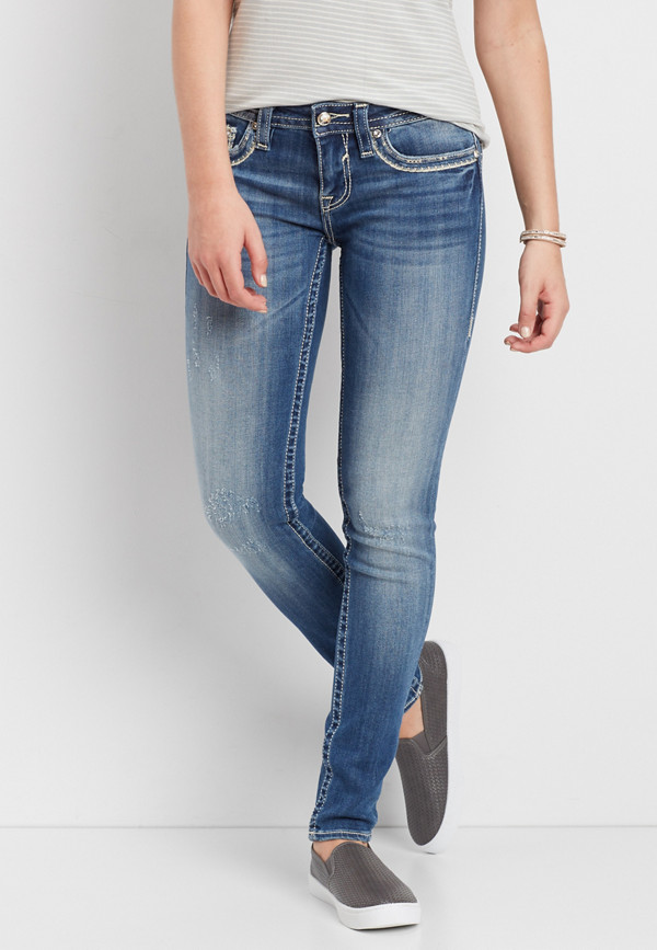 Vigoss® skinny jeans with distressing | maurices