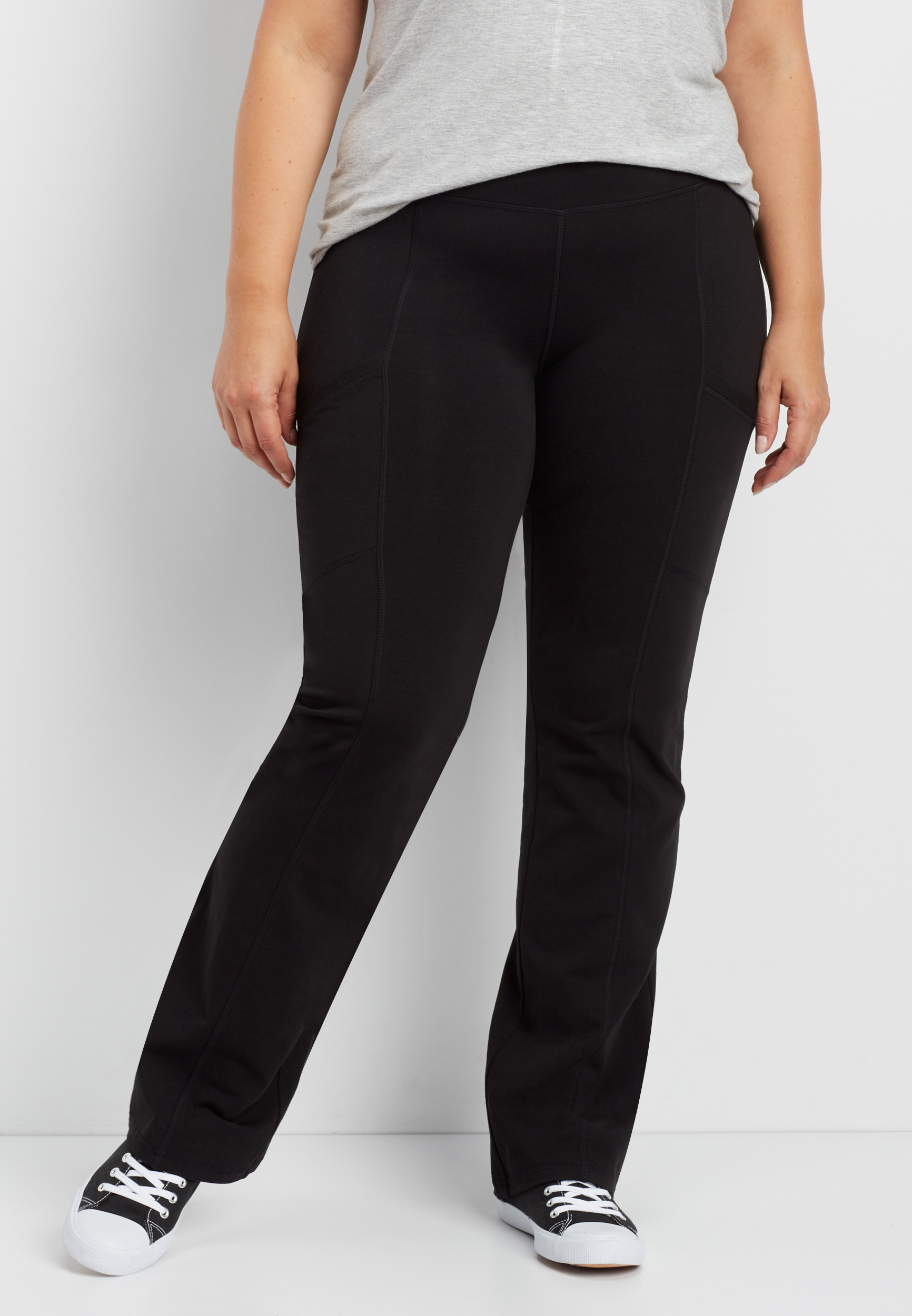 plus size bootcut yoga pant with side pockets maurices