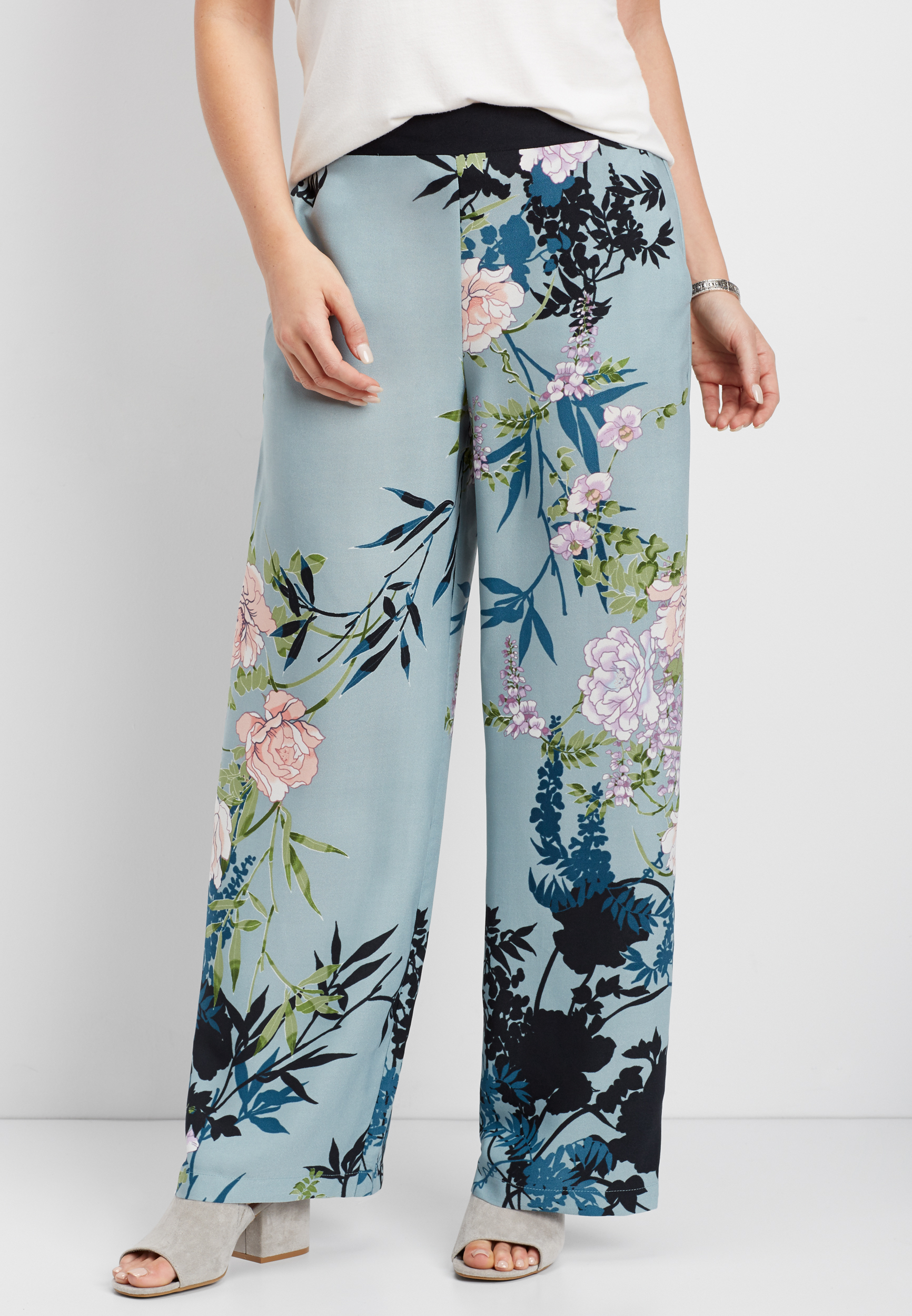 floral pull on pant | maurices