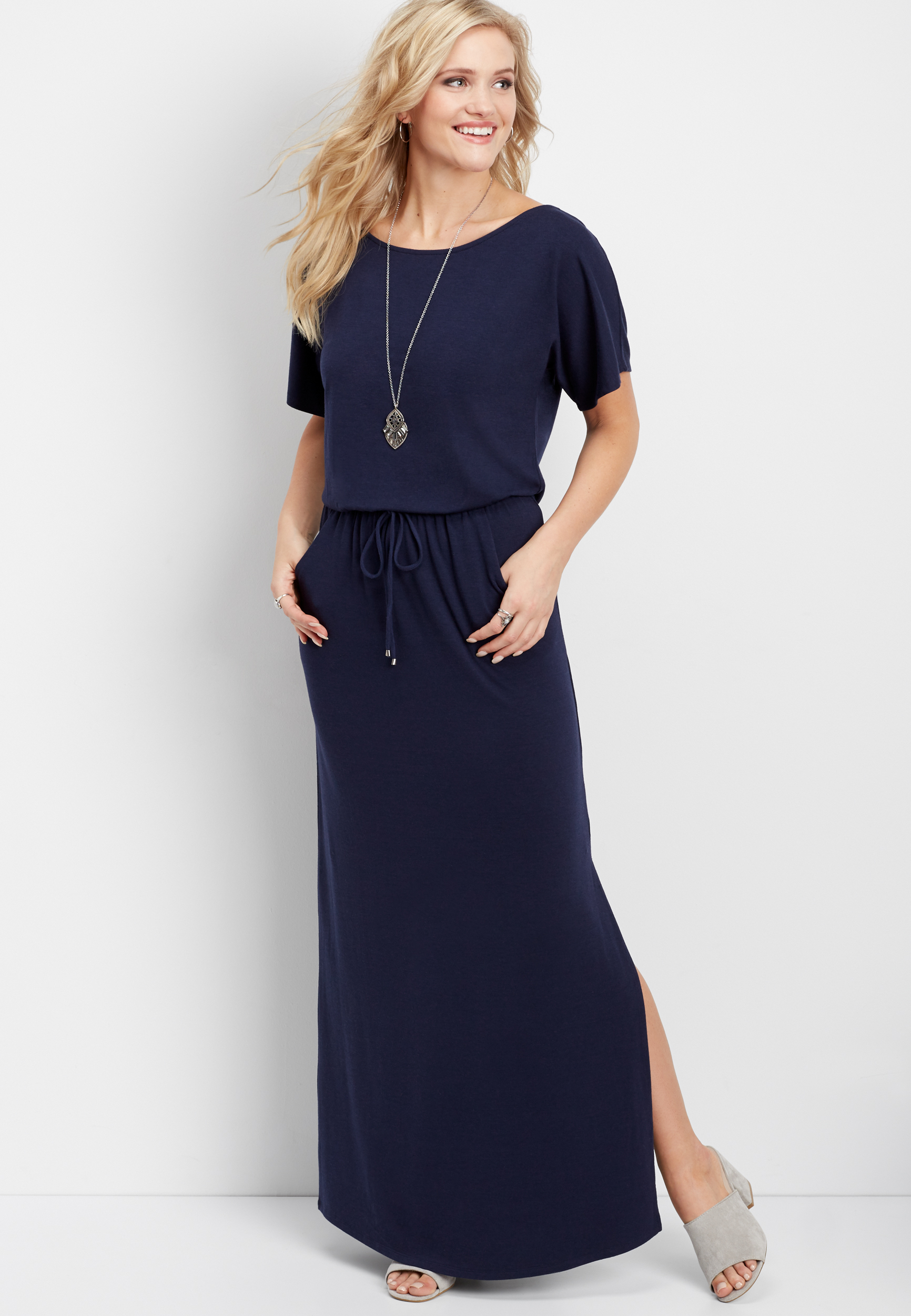 solid pocket maxi dress | maurices