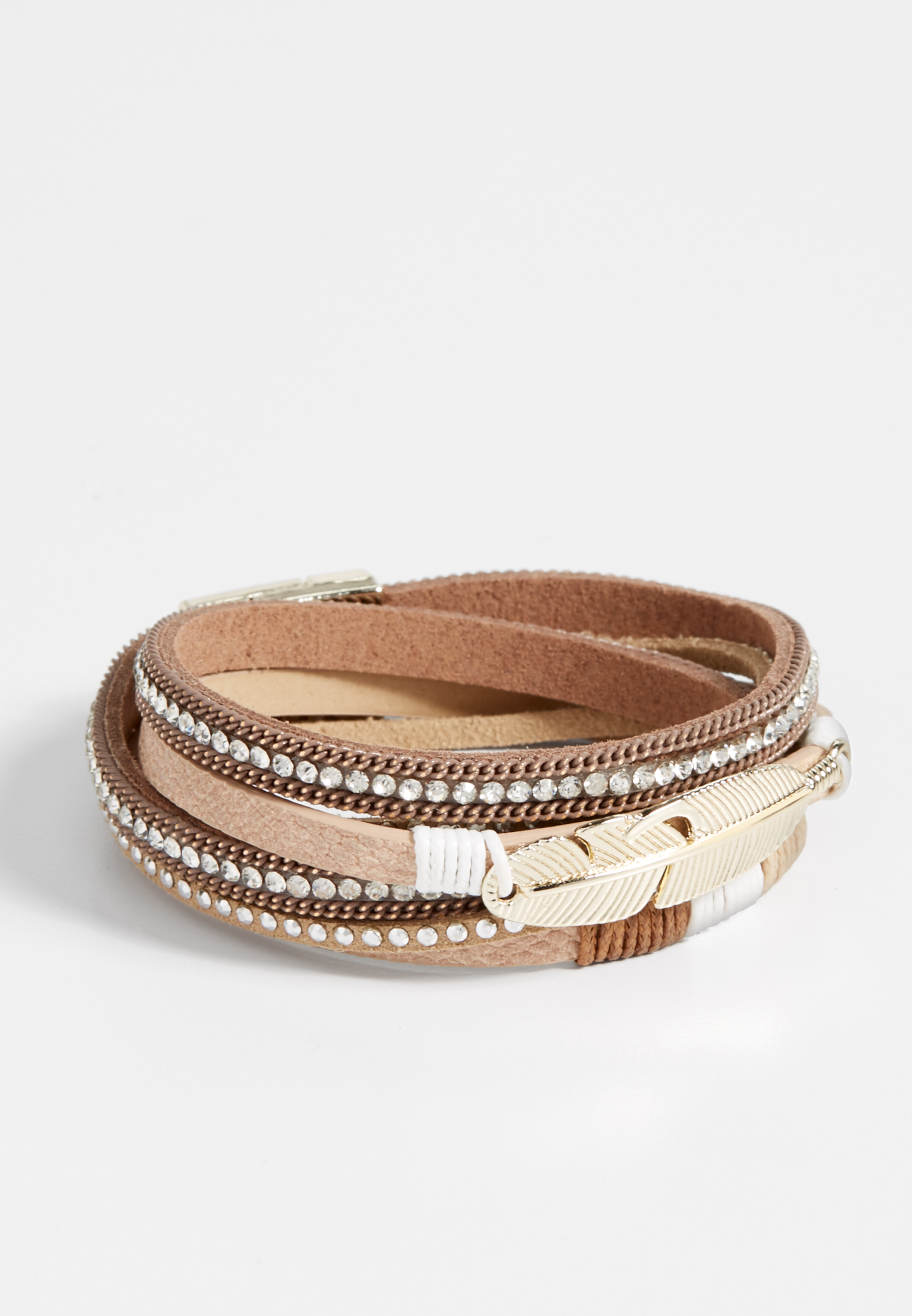 studded magnetic bracelet with leaf | maurices