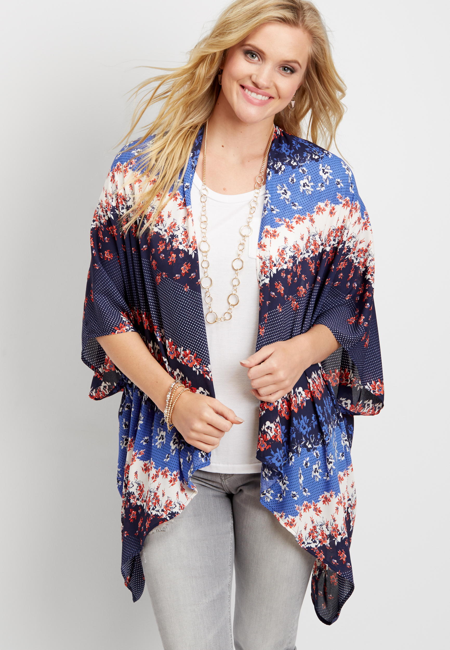 floral patterned kimono | maurices