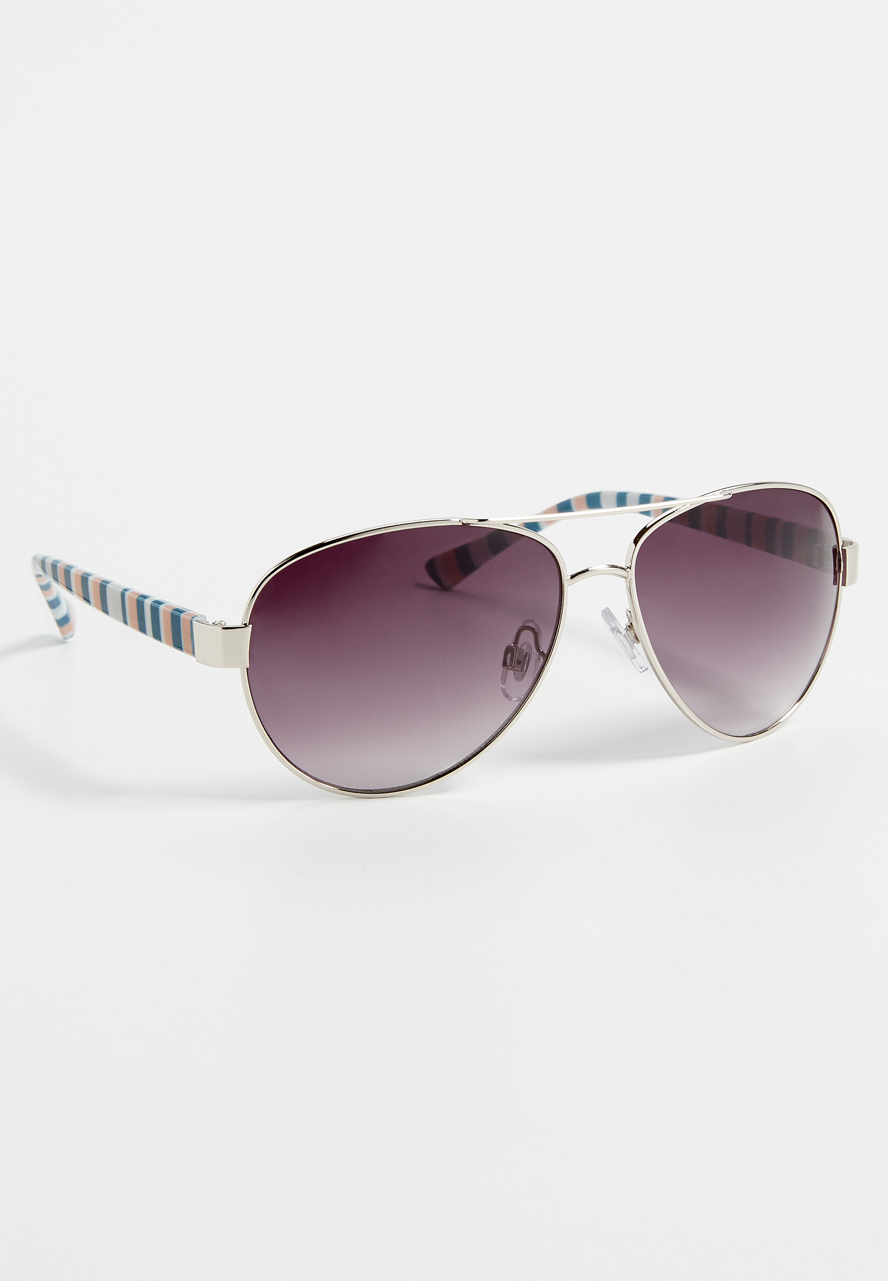 aviator sunglasses with striped temples maurices