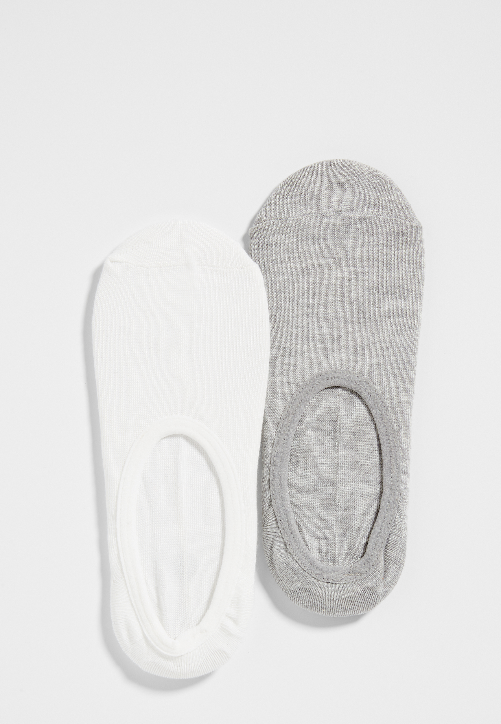 no-show socks with grips in gray and white - 2 pack | maurices