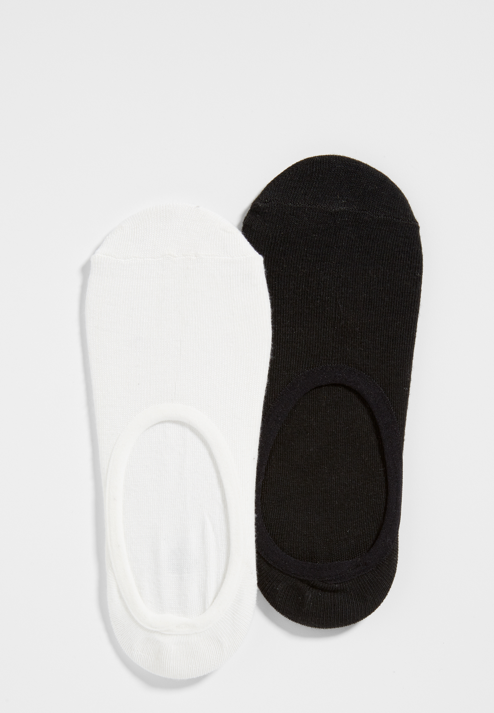 noshow socks with grips in black and white 2 pack maurices