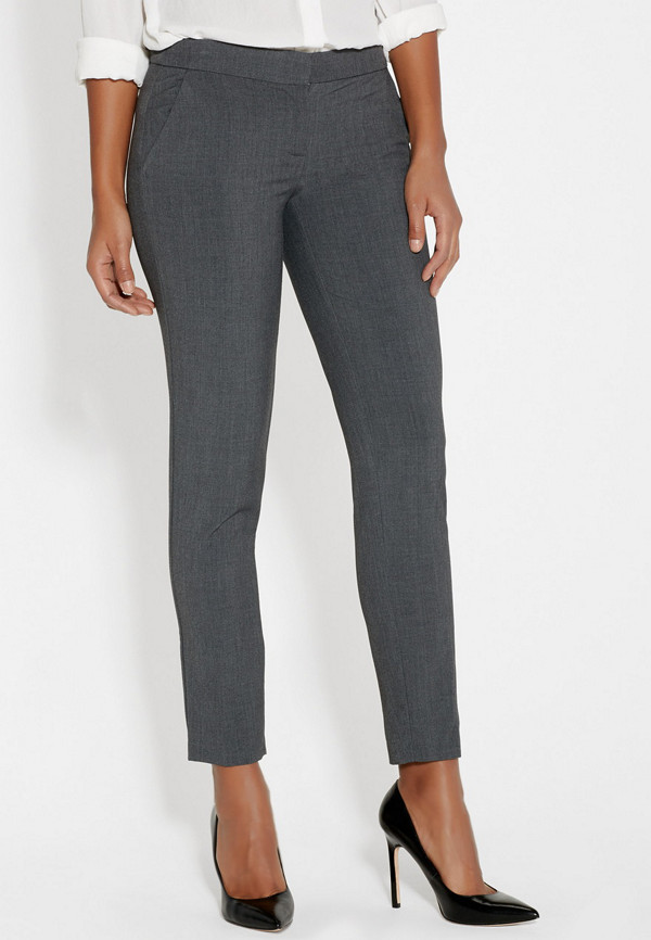 the smart ankle trouser with slimming technology in charcoal | maurices