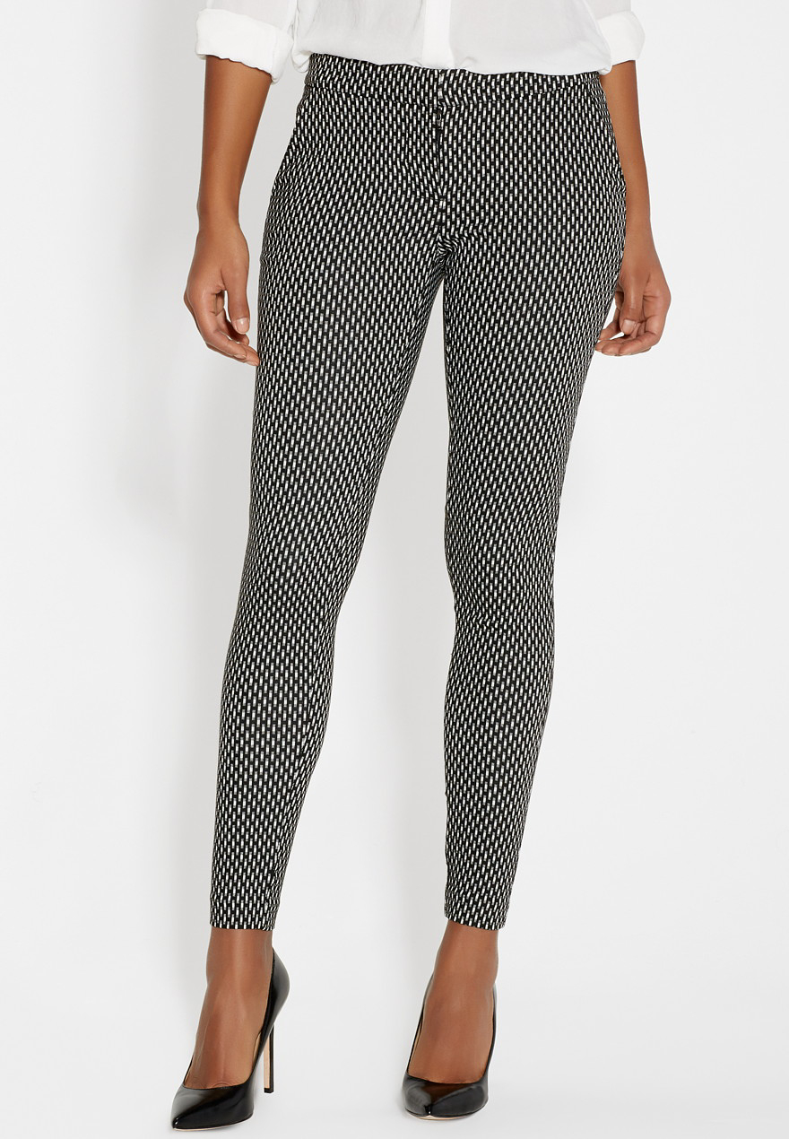 the smart skinny patterned ankle pant with slimming technology | maurices
