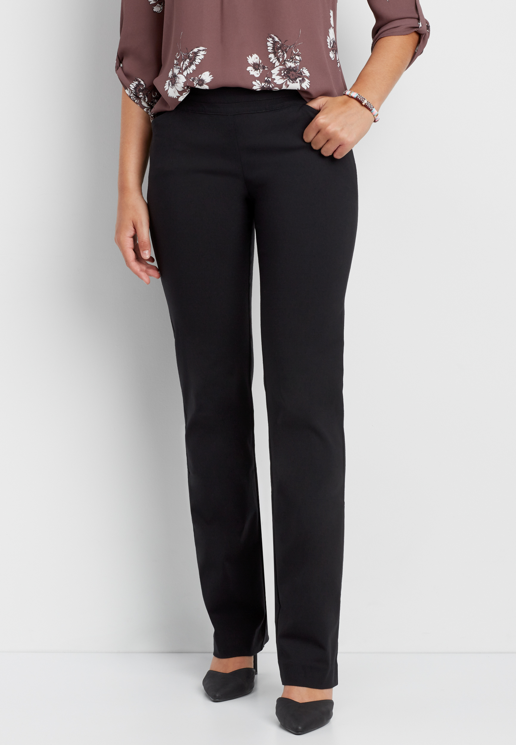 the pull on bengaline bootcut pant | maurices