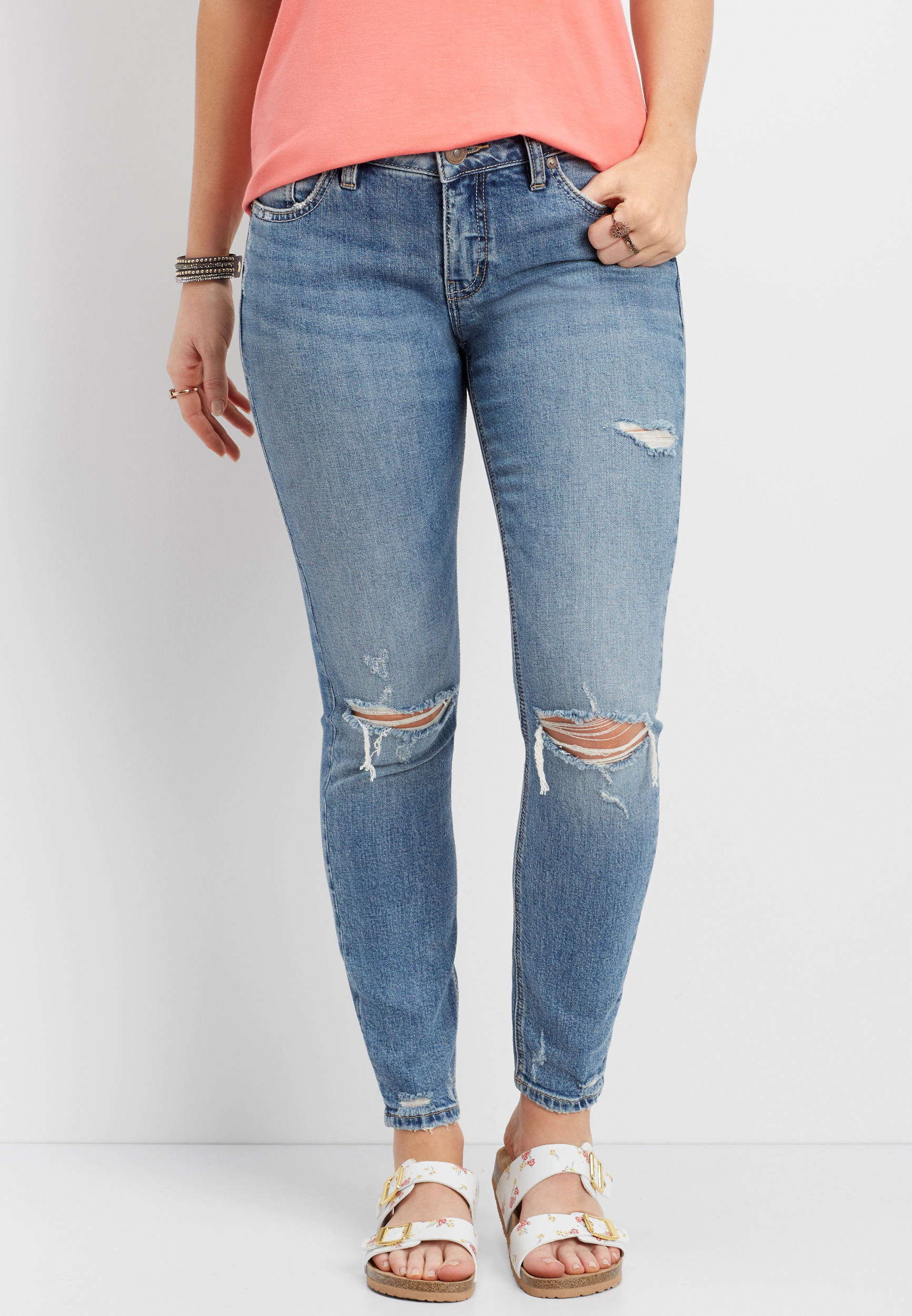 Silver Jeans Co.® Elyse vintage destructed skinny jean
