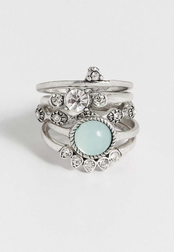 green stone ring set | maurices