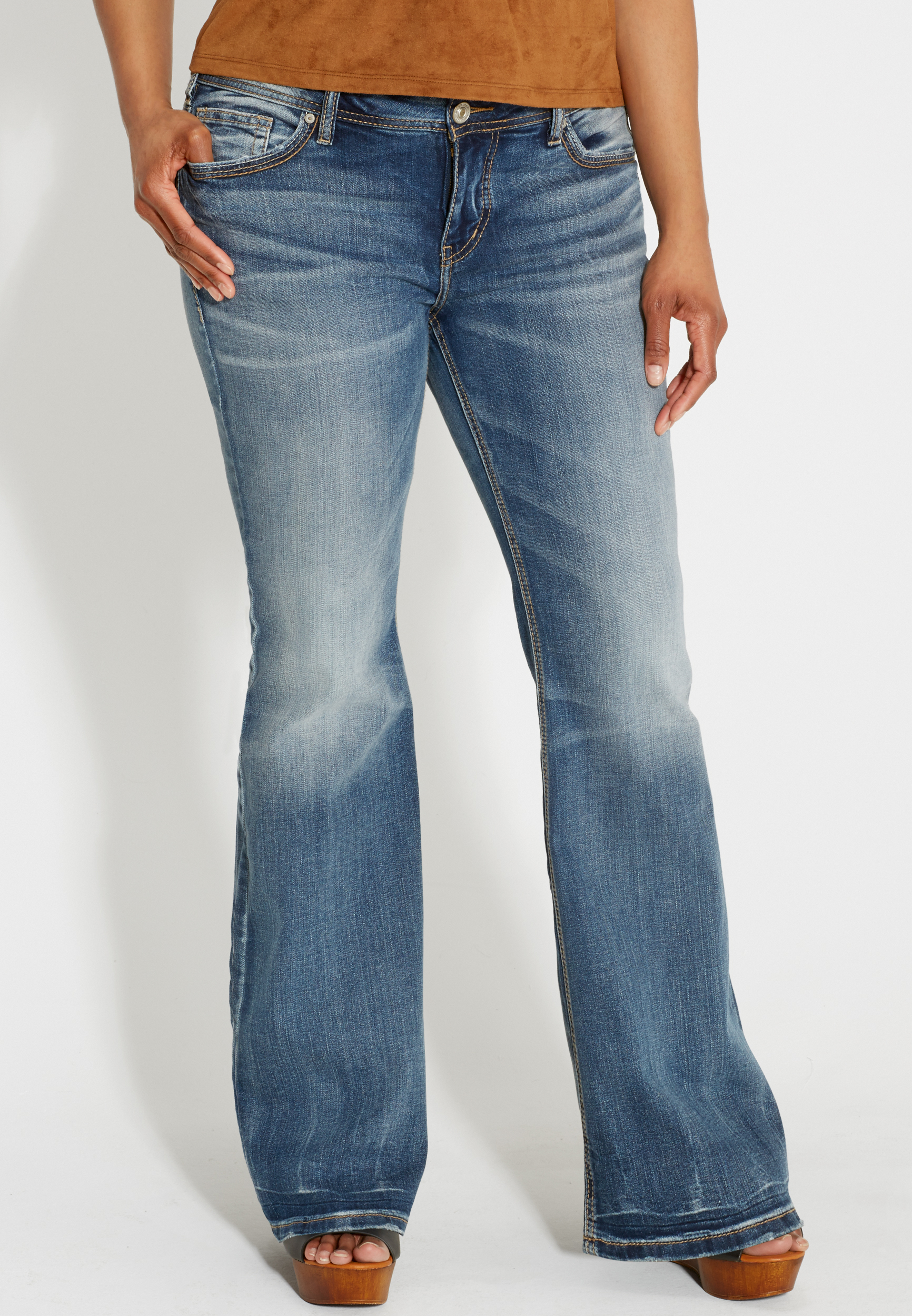 Silver Jeans Co.® Aiko plus size medium wash flare jeans | maurices