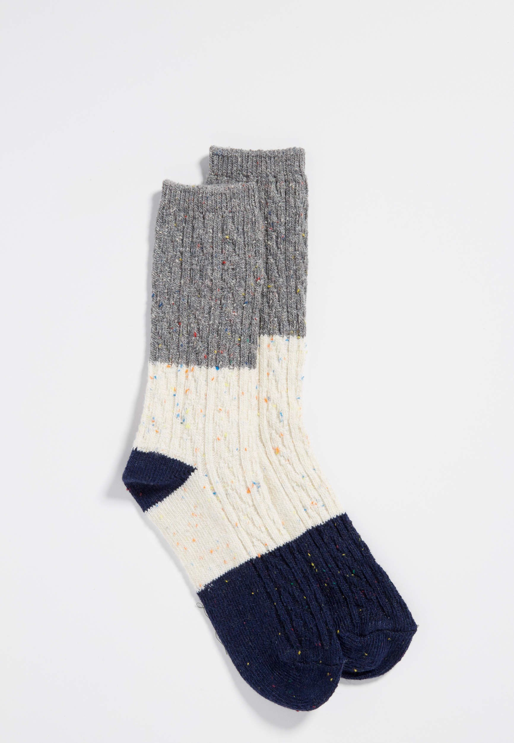 cable knit colorblock crew socks | maurices