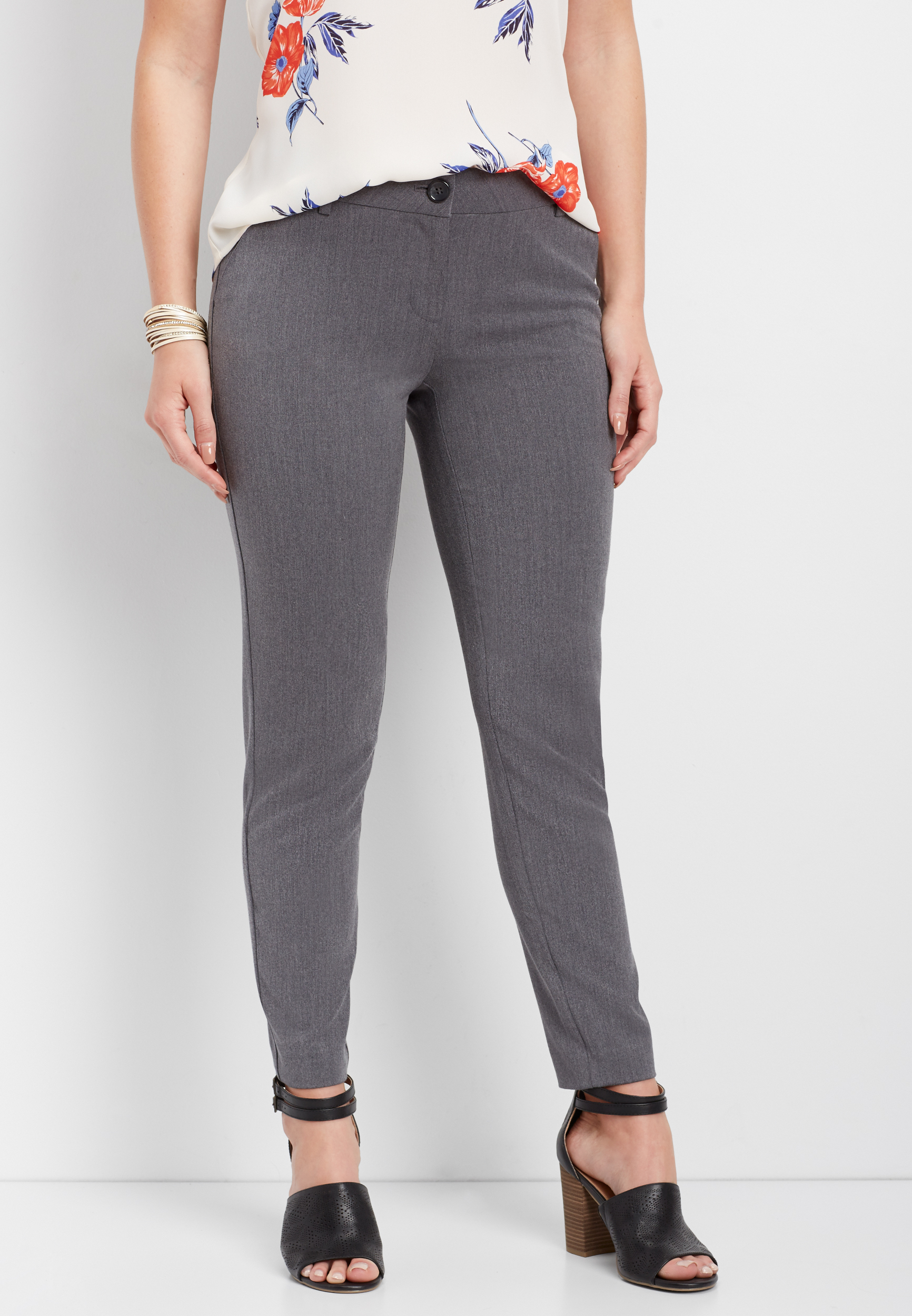 gray skinny ankle dress pant maurices